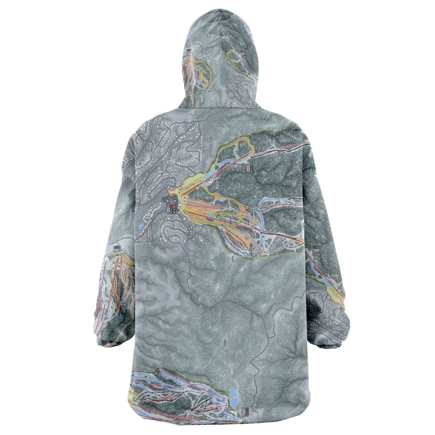 Big Bear Combo, California Ski Trail Map - Snug Hoodie