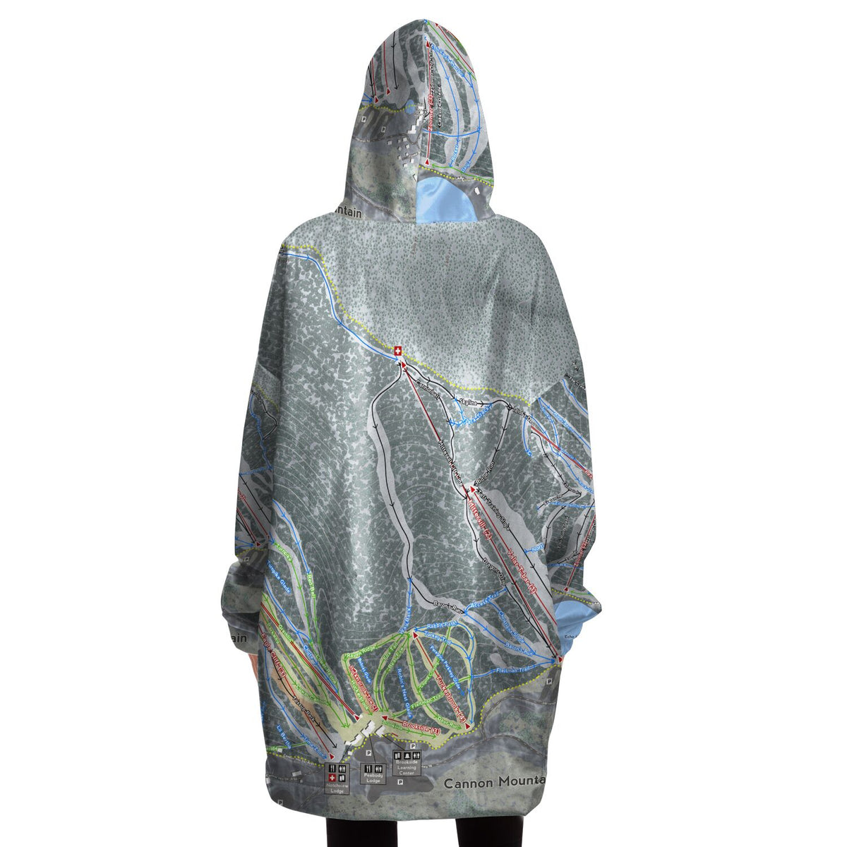 Cannon Mountain, New Hampshire Ski Trail Map - Snug Hoodie