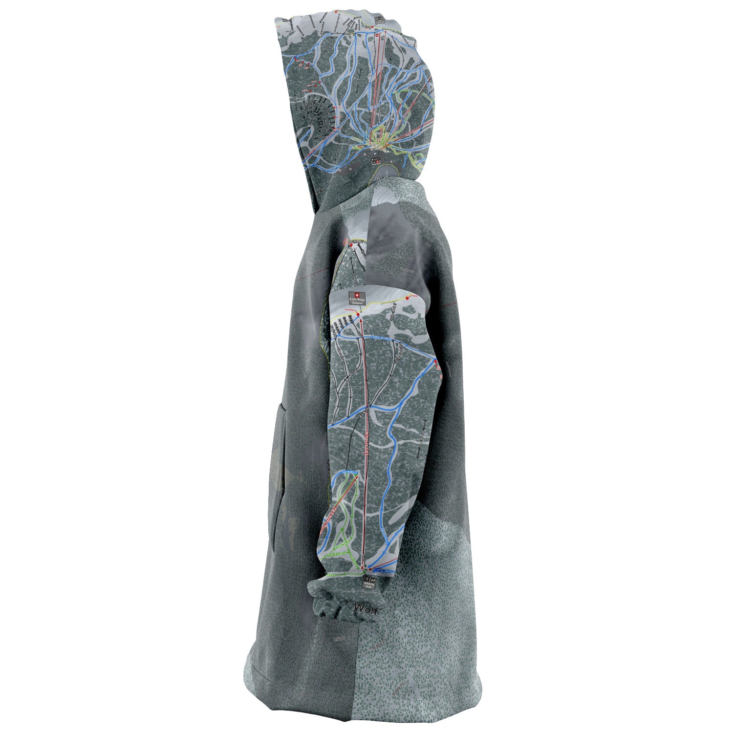 Wolf Creek, Colorado Ski Trail Map - Snug Hoodie