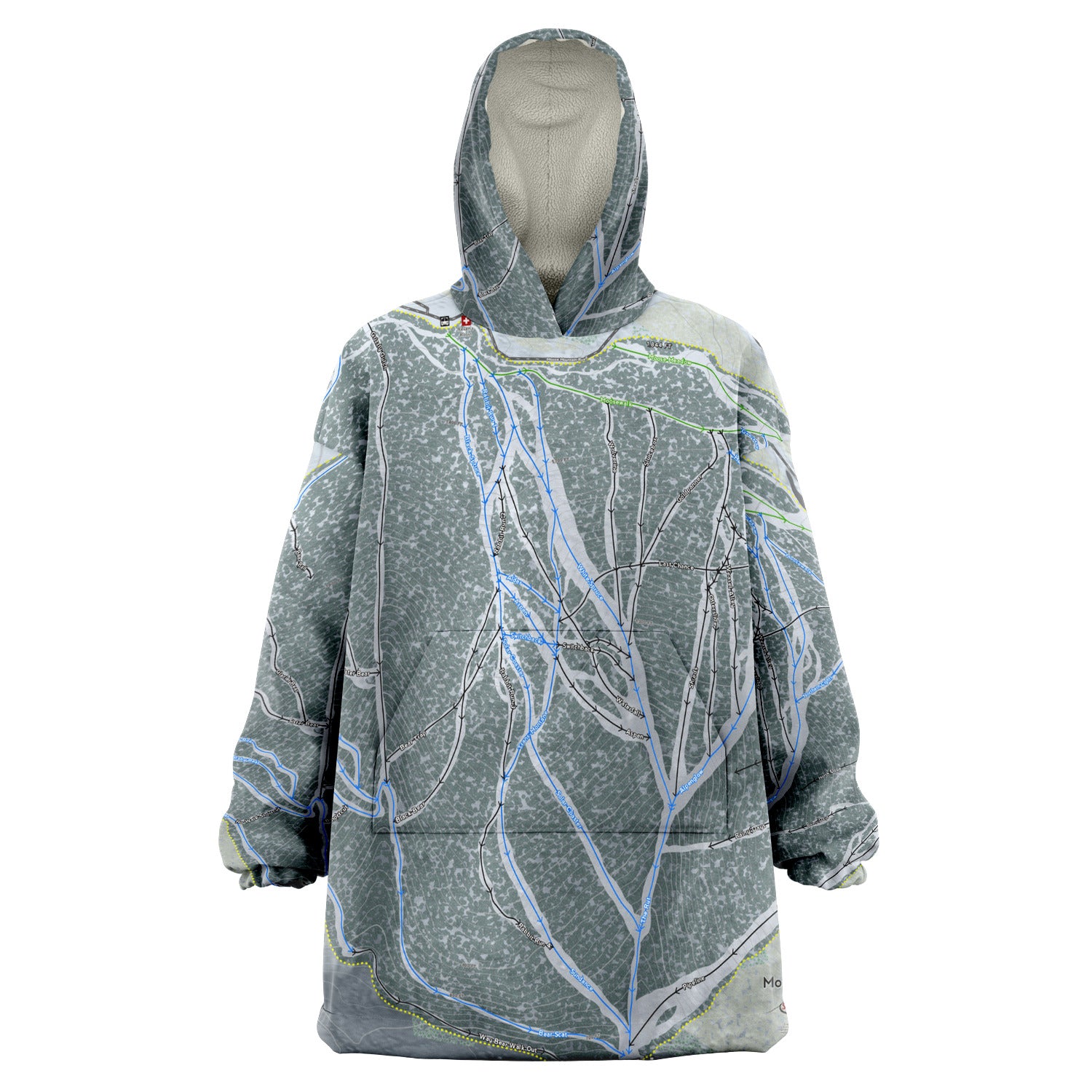 MOOSE MOUNTAIN, ALASKA SKITRAIL MAP Snug Hoodie