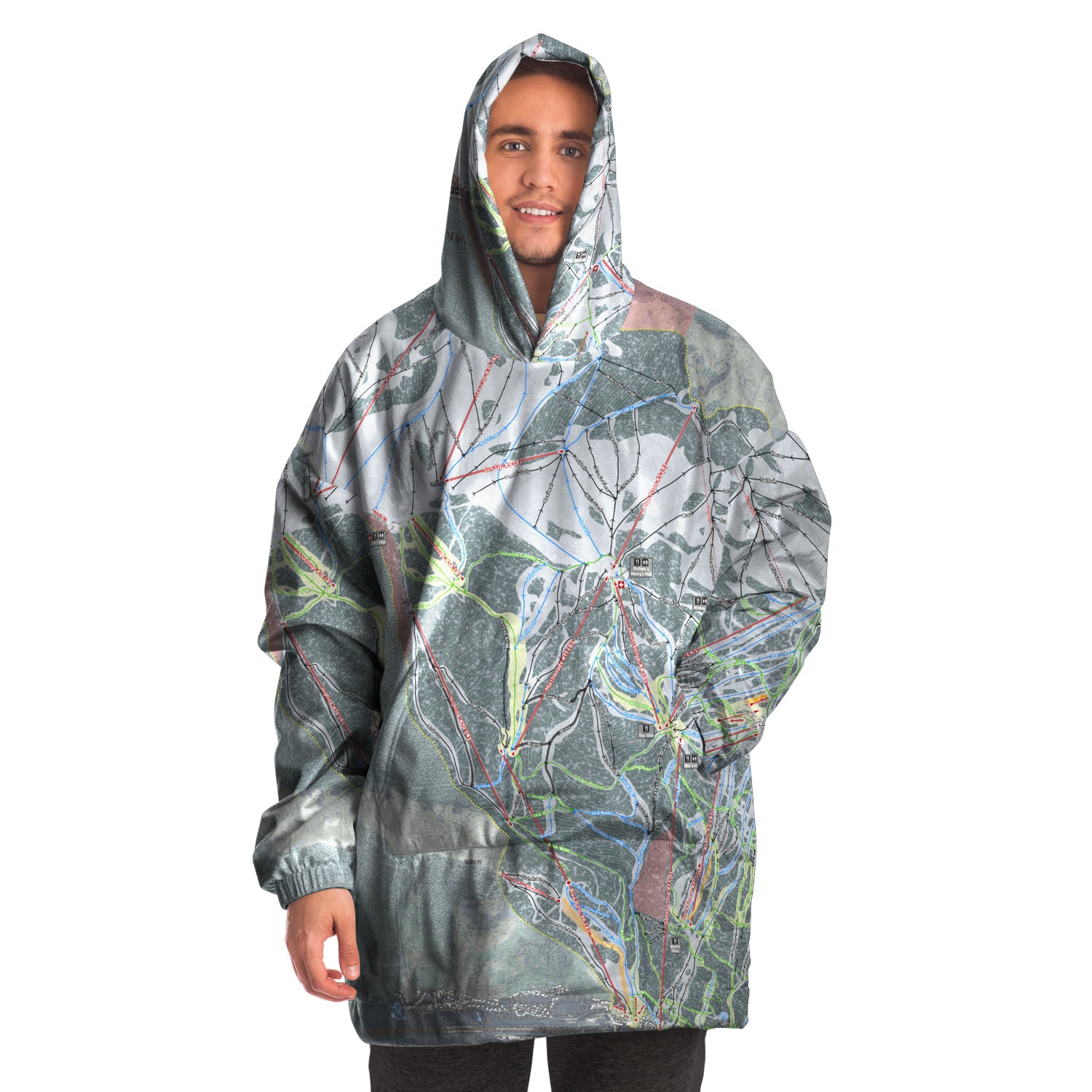 Vail, Colorado Ski Trail Map - Snug Hoodie