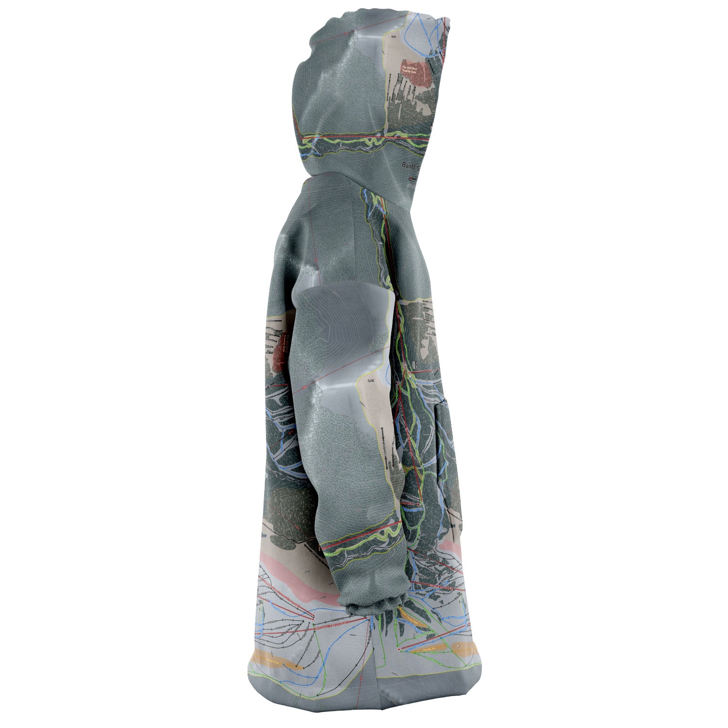 Banff Sunshine, Alberta Ski Trail Map - Snug Hoodie