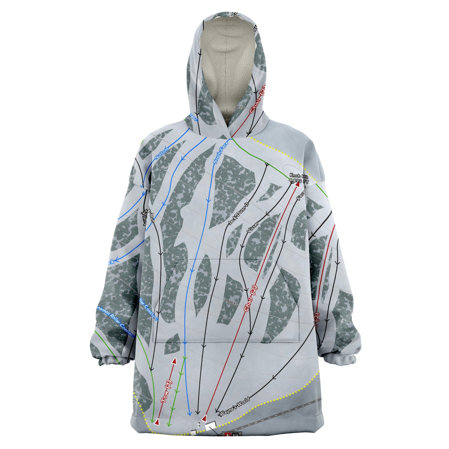 SITZMARK, WASHINGTON SKI TRAIL MAP Snug Hoodie