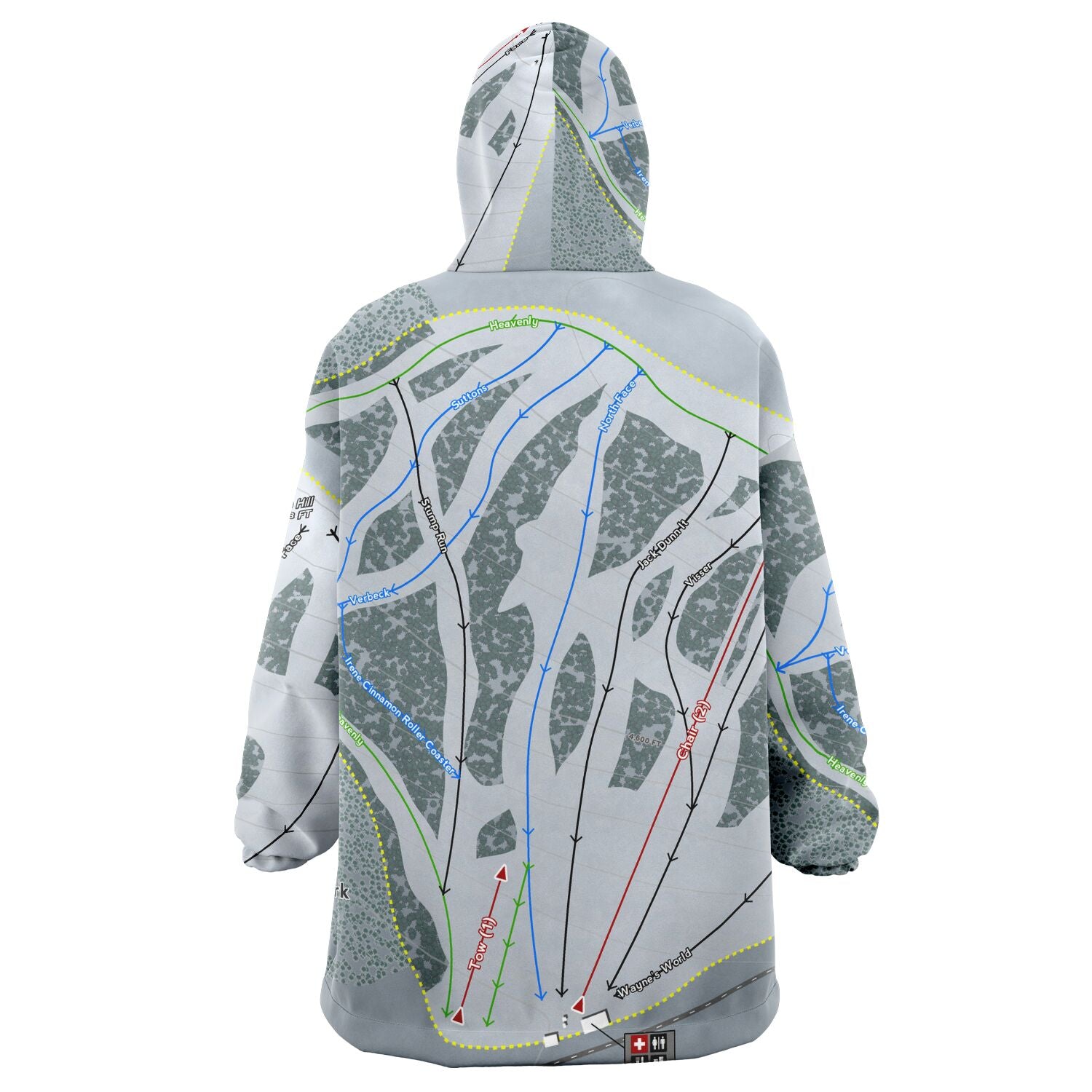 Sitzmark, Washington Ski Trail Map - Snug Hoodie