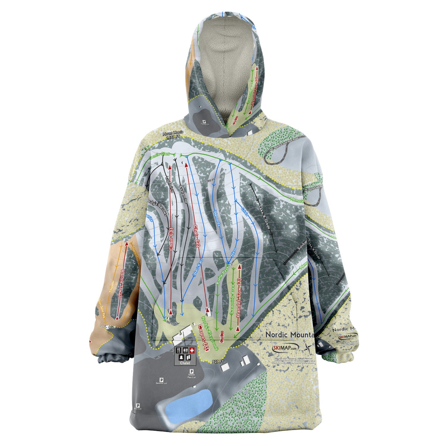 Nordic Mountain, Wisconsin Ski Trail Map - Snug Hoodie