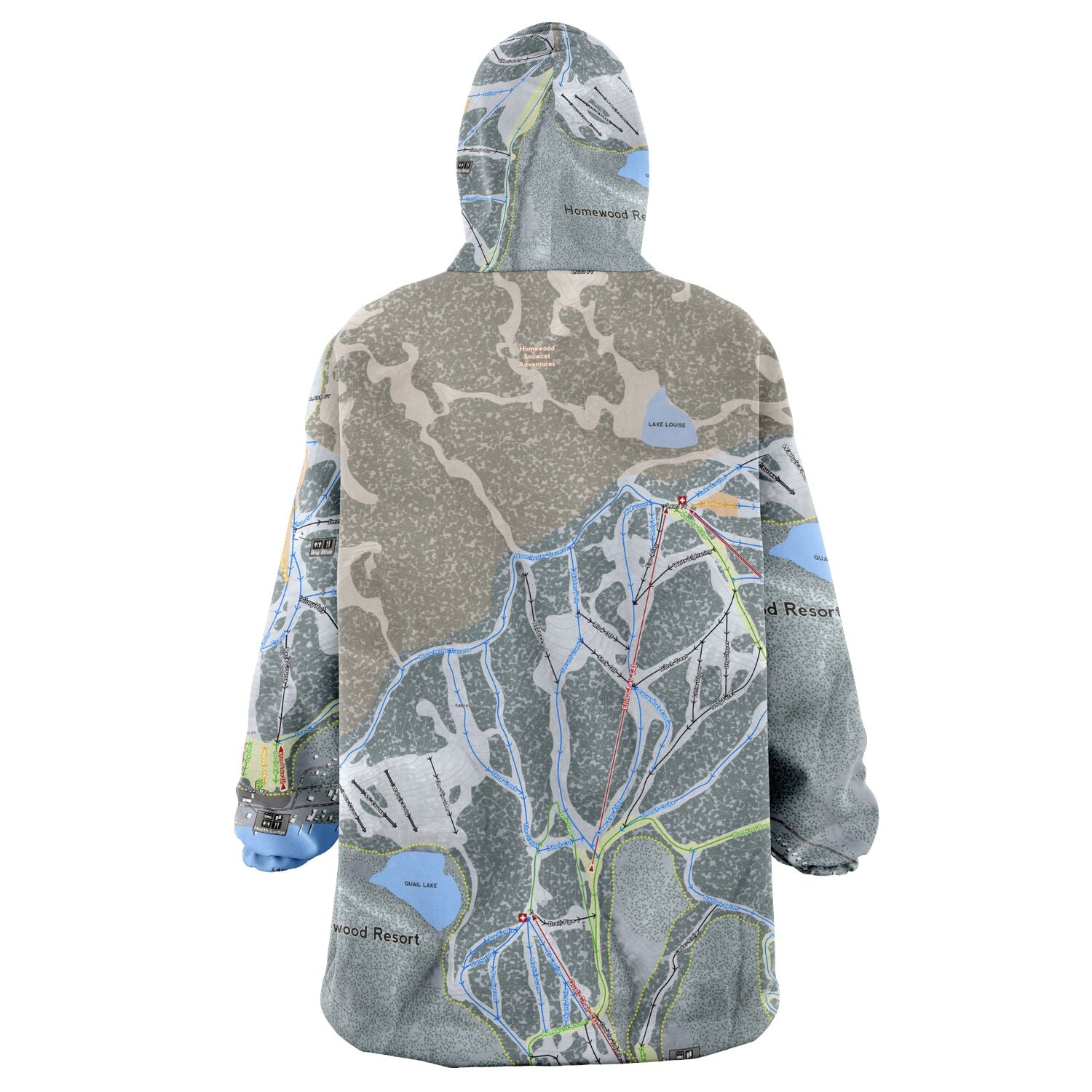 Homewood Resort, California Ski Trail Map - Snug Hoodie