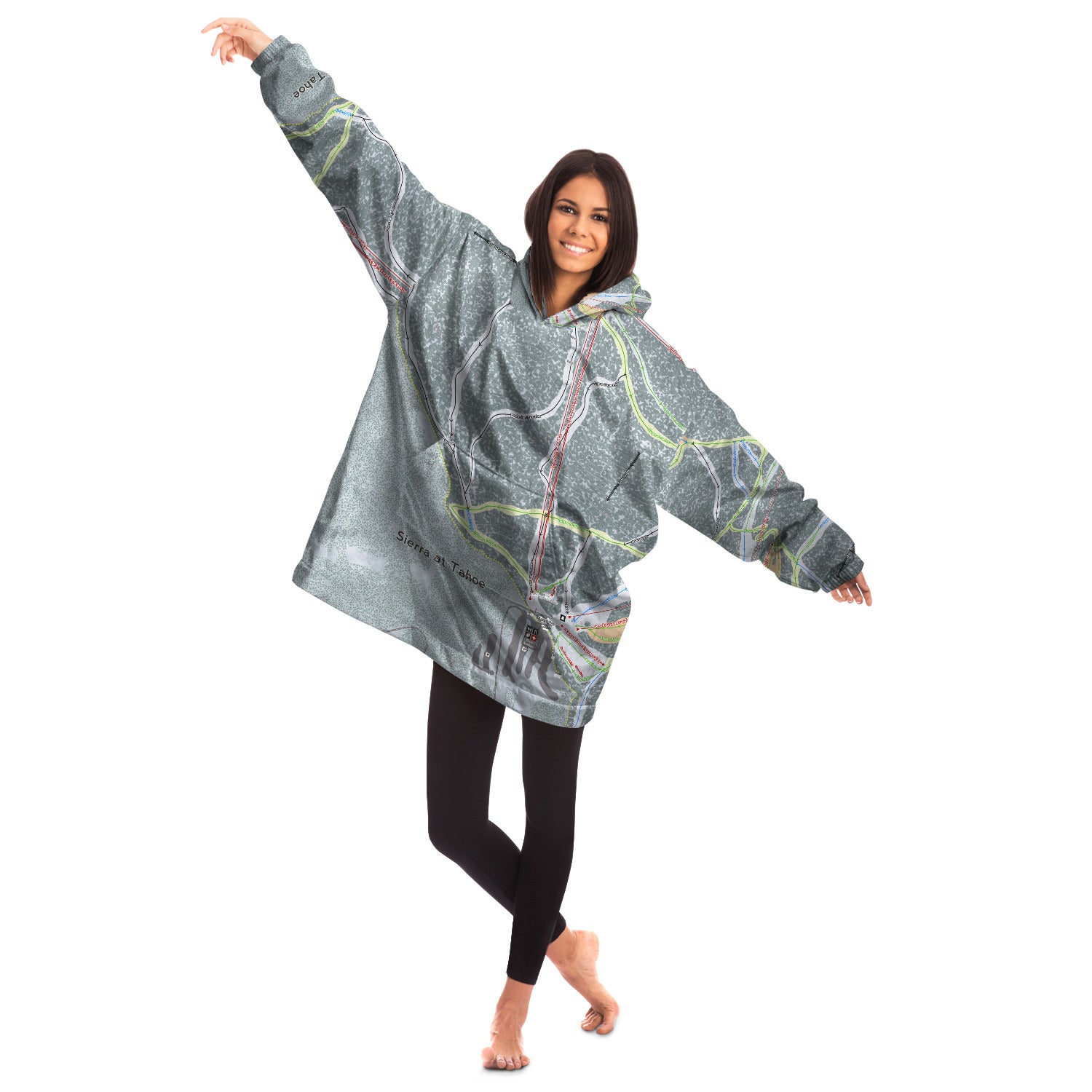 SIerra at Tahoe, California Ski Trail Map - Snug Hoodie