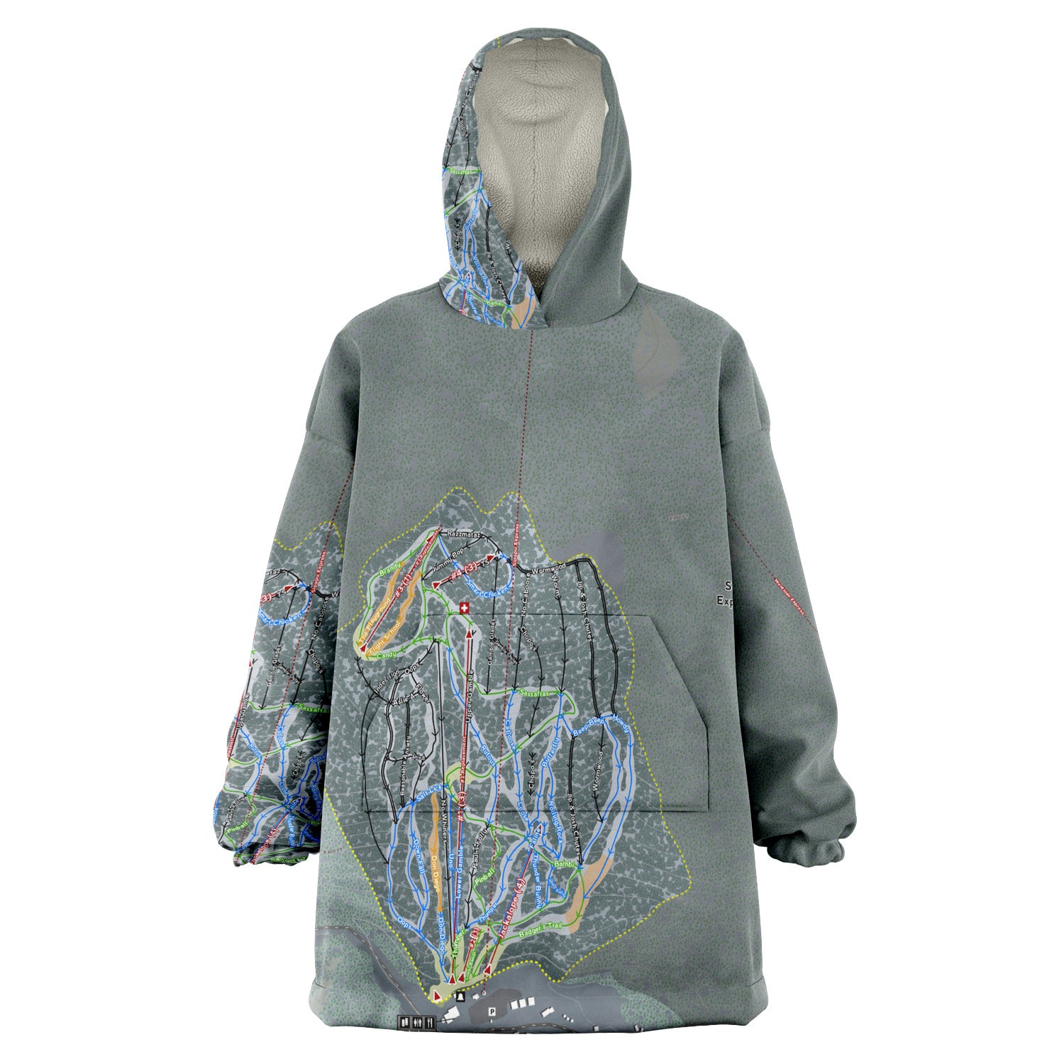 Sipapu, New Mexico Ski Trail Map - Snug Hoodie