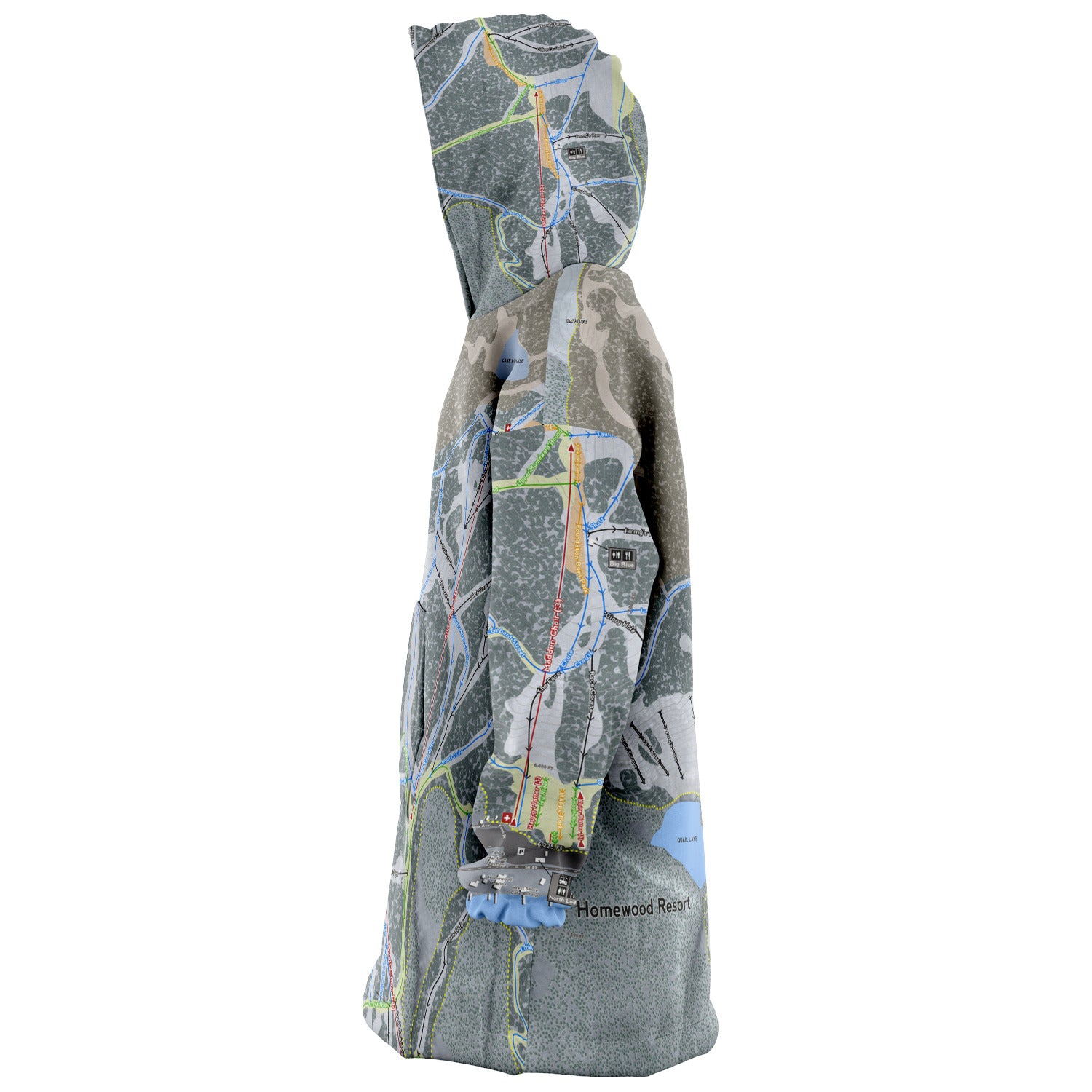 Homewood Resort, California Ski Trail Map - Snug Hoodie