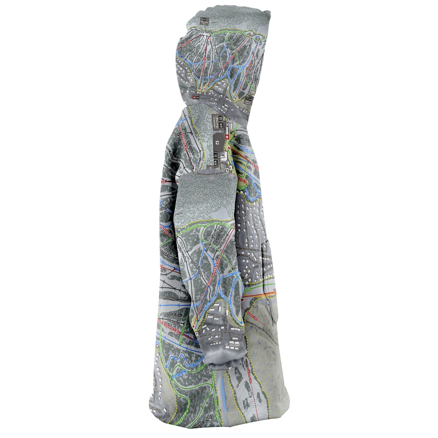 Holimont, New York Ski Trail Map - Snug Hoodie