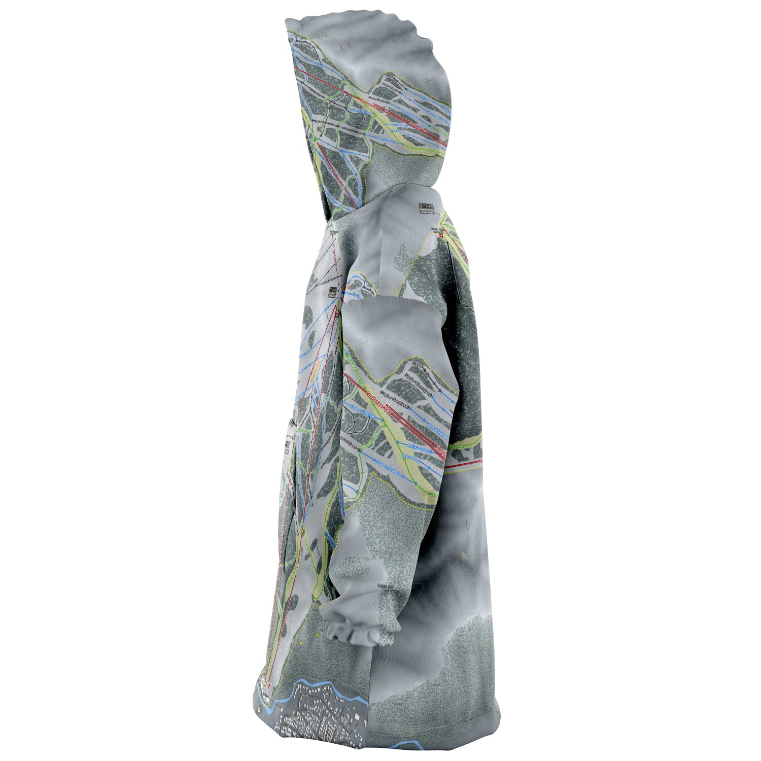 Sun Valley, Idaho Ski Trail Map - Snug Hoodie