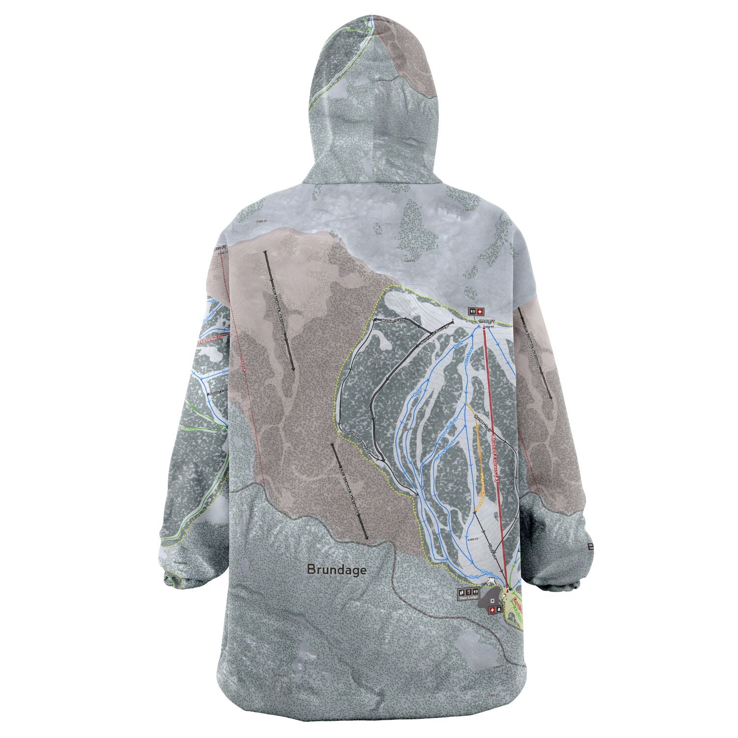 Brundage, Idaho Ski Trail Map - Snug Hoodie