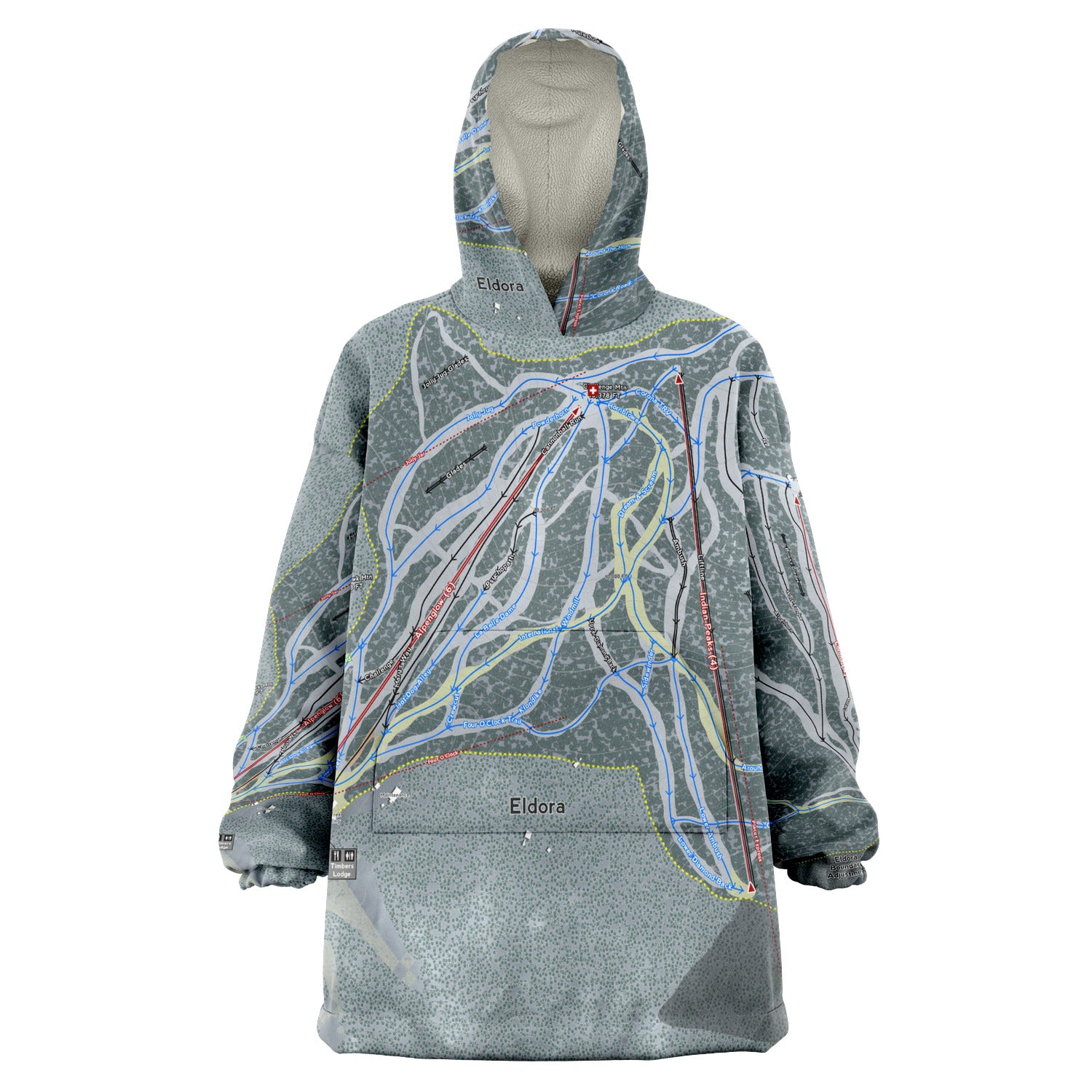 Eldora, Colorado Ski Trail Map - Snug Hoodie