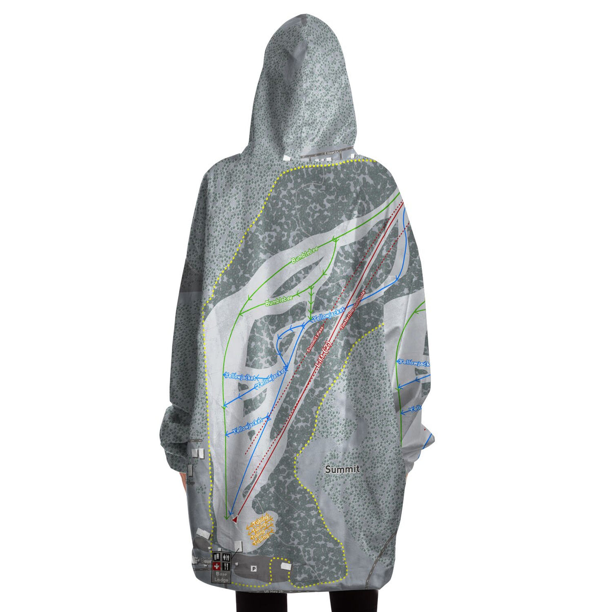 Summit, Oregon Ski Trail Map Snug Hoodie