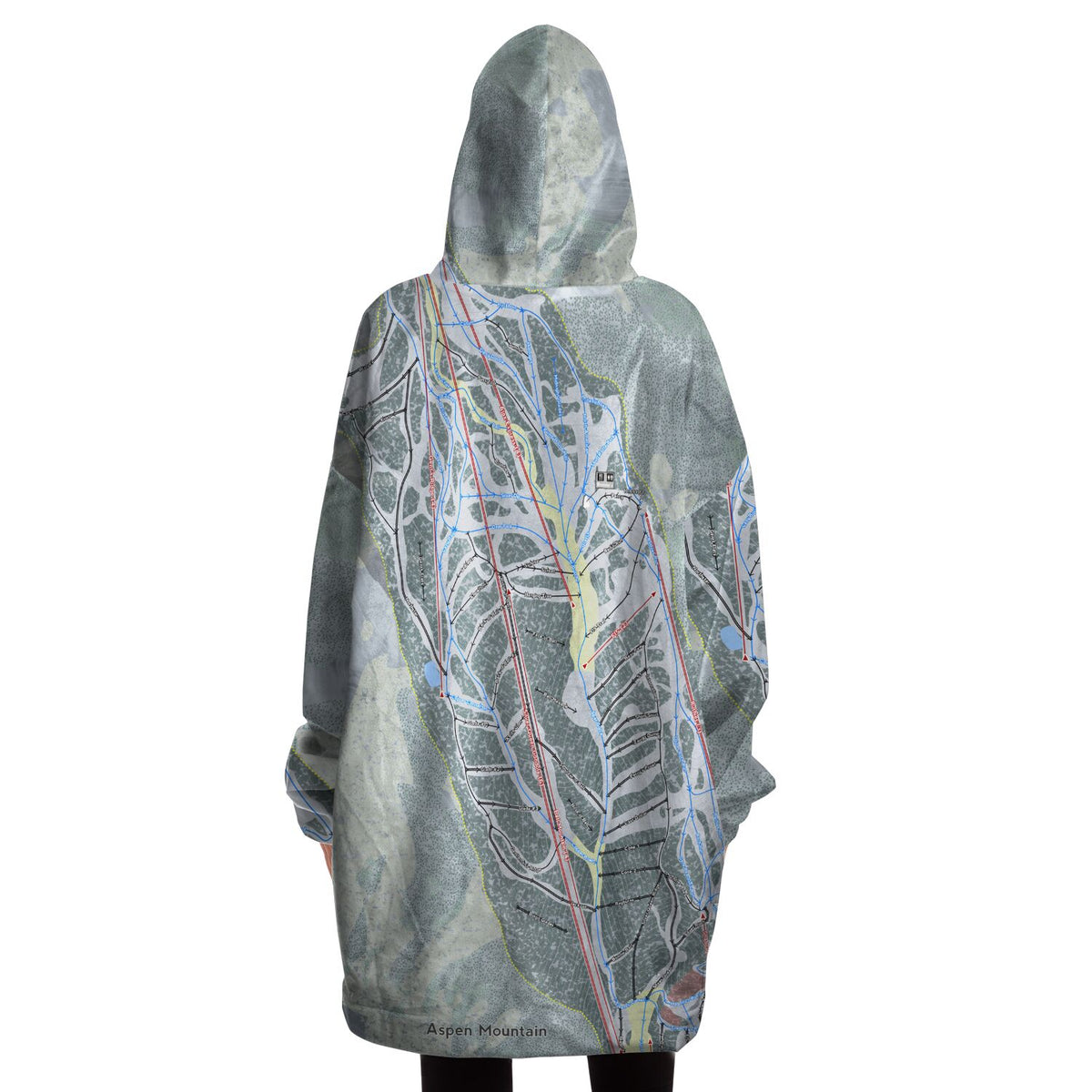 Aspen Mountain, Colorado Ski Trail Map Snug Hoodie