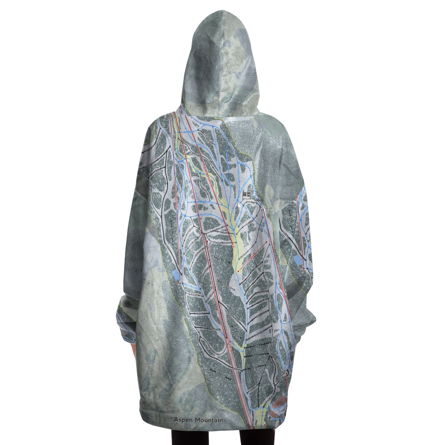 Aspen Mountain, Colorado Ski Trail Map Snug Hoodie