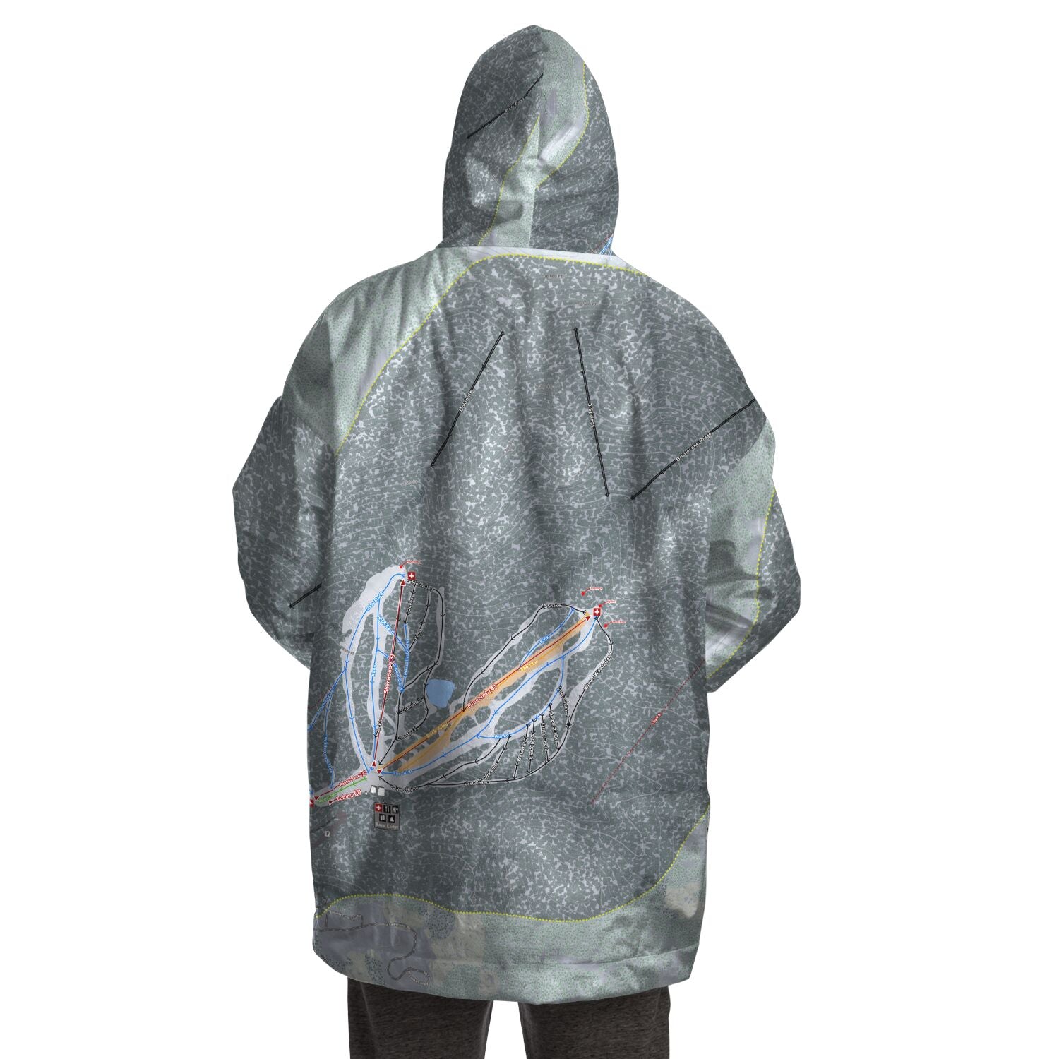 Lee Canyon, Nevada Ski Trail Map - Snug Hoodie