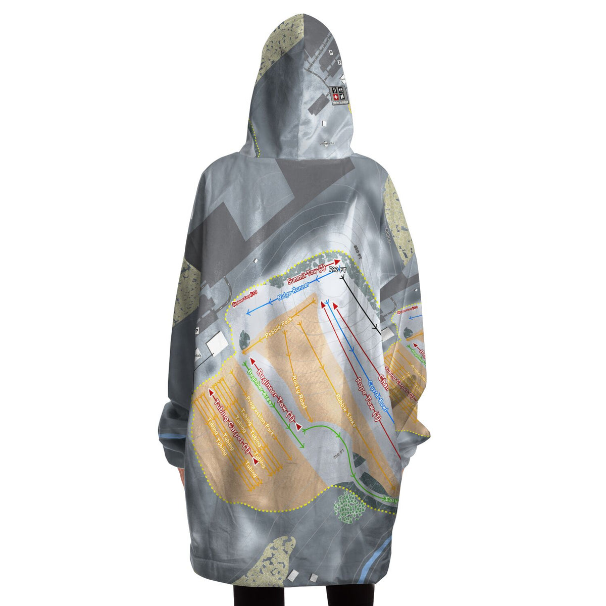 The Rock Snowpark, Wisconsin Ski Trail Map - Snug Hoodie