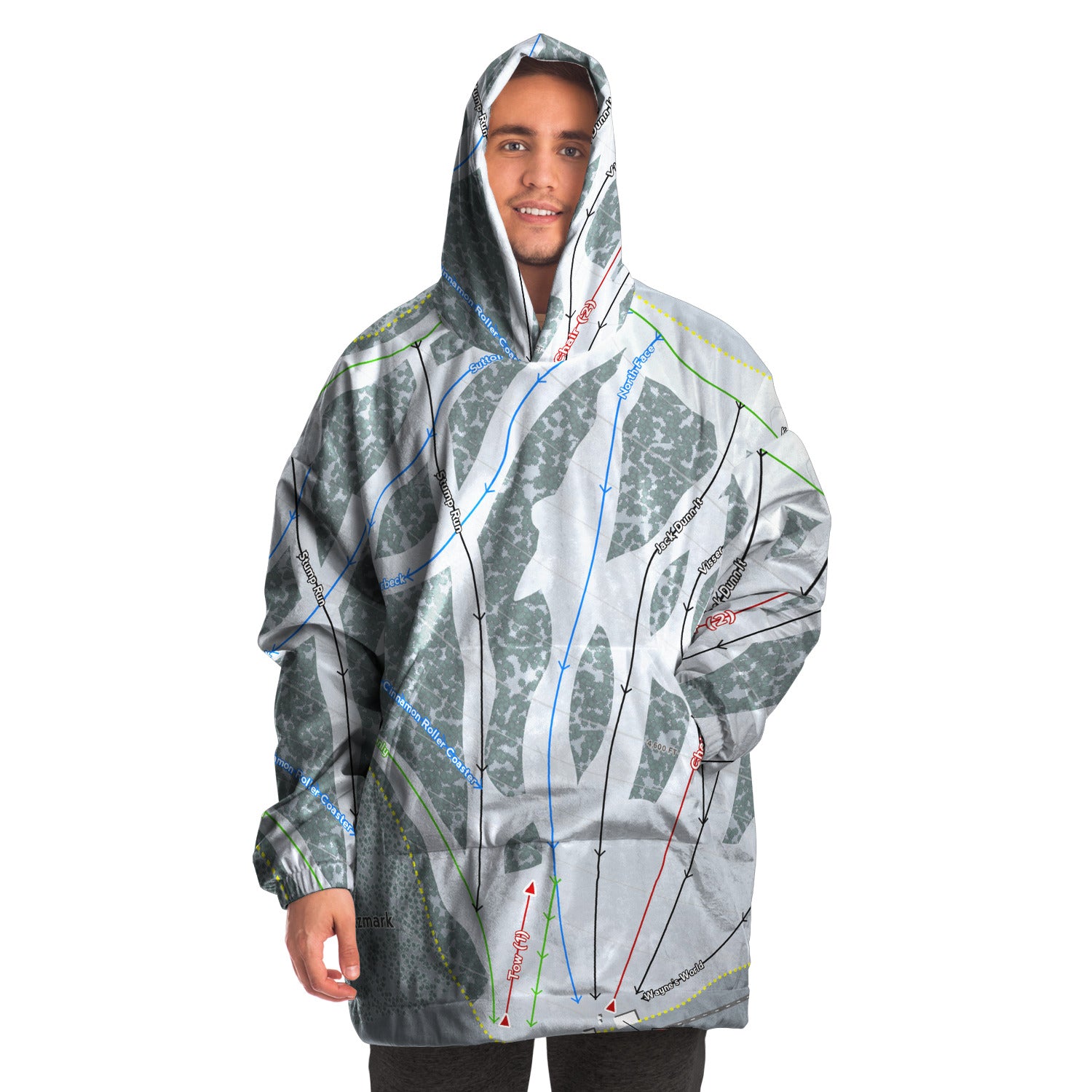 Sitz mark, Washington Ski Trail Map - Snug Hoodie