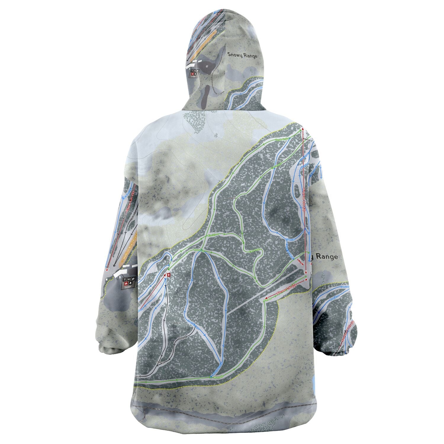 Snowy Range, Wyoming Ski Trail Map Snug Hoodie