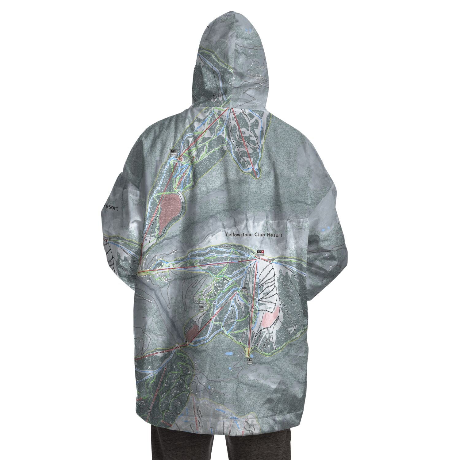 Yellowstone Club, Montana Ski Trail Map - Snug Hoodie