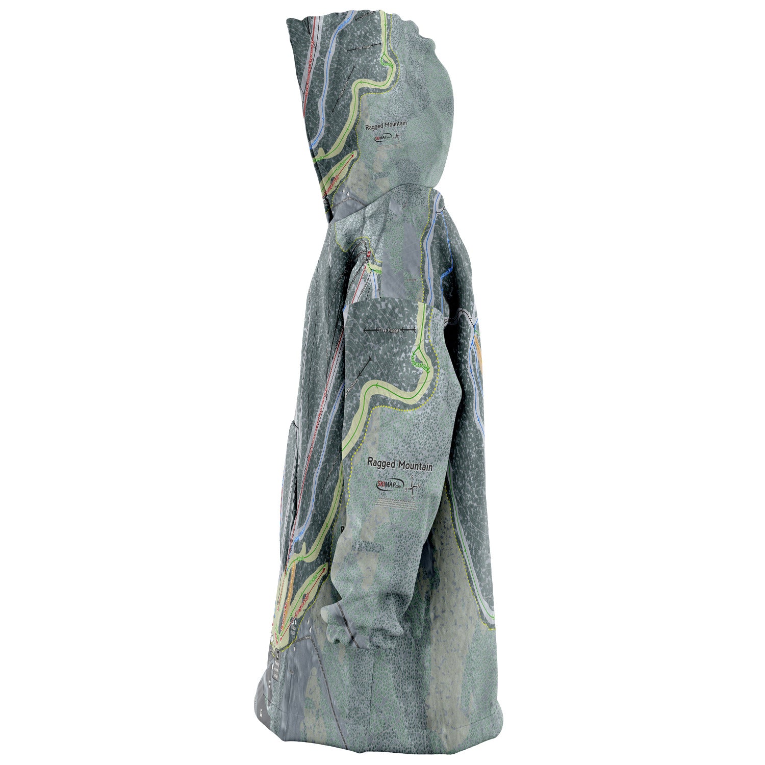 Ragged Mountain, New Hampshire Ski Trail Map - Snug Hoodie