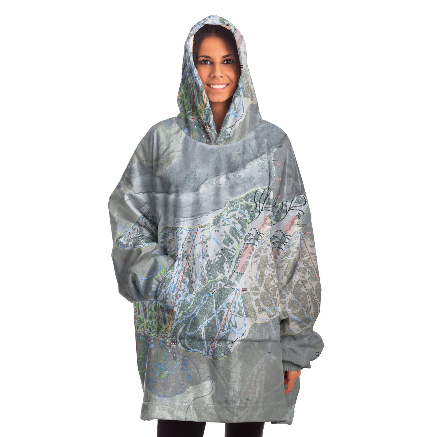 Grand Targhee, Wyoming Ski Trail Map - Snug Hoodie