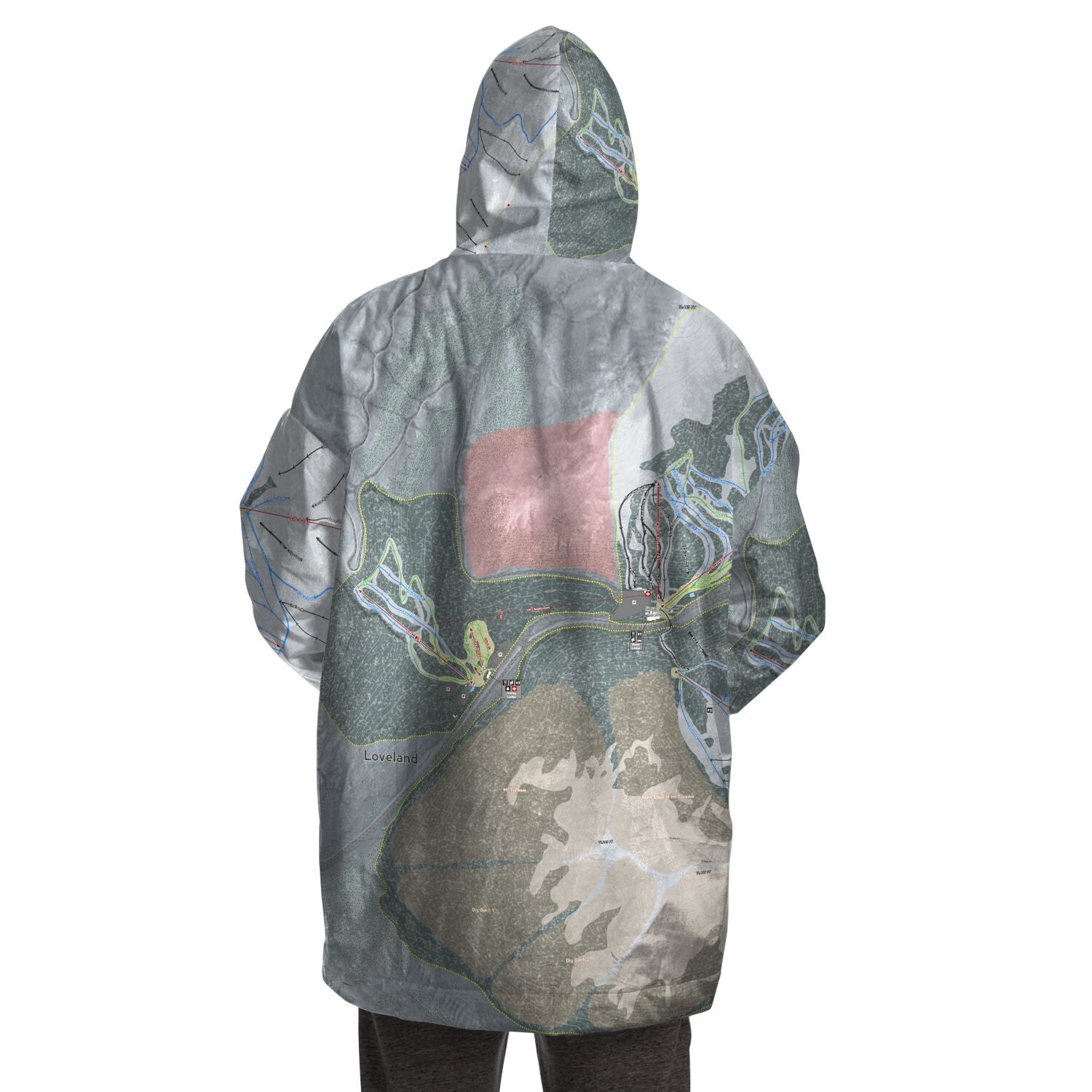 Loveland, Colorado Ski Trail Map - Snug Hoodie