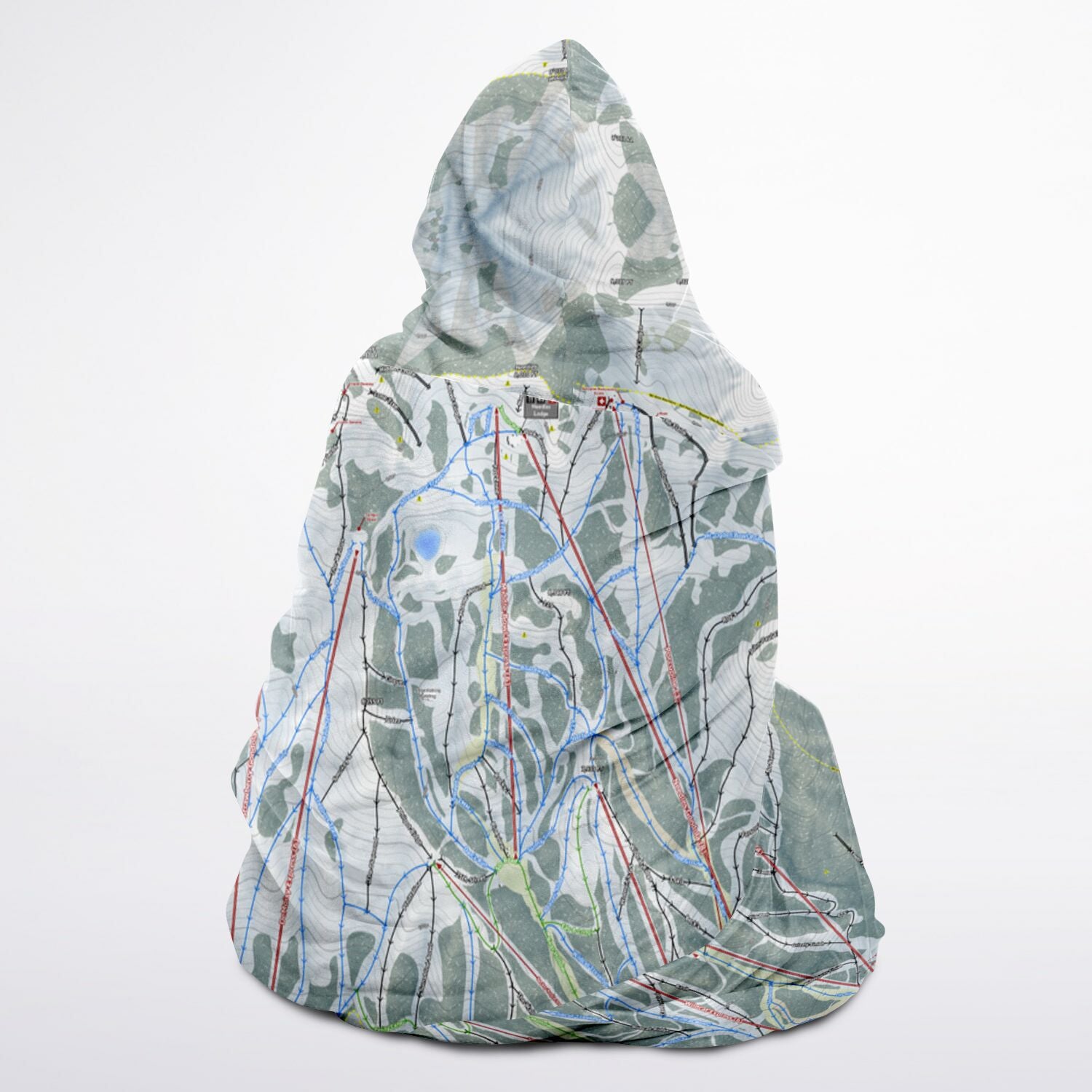 Snowbasin, Utah Ski Trail Map - Adult Hooded Blanket