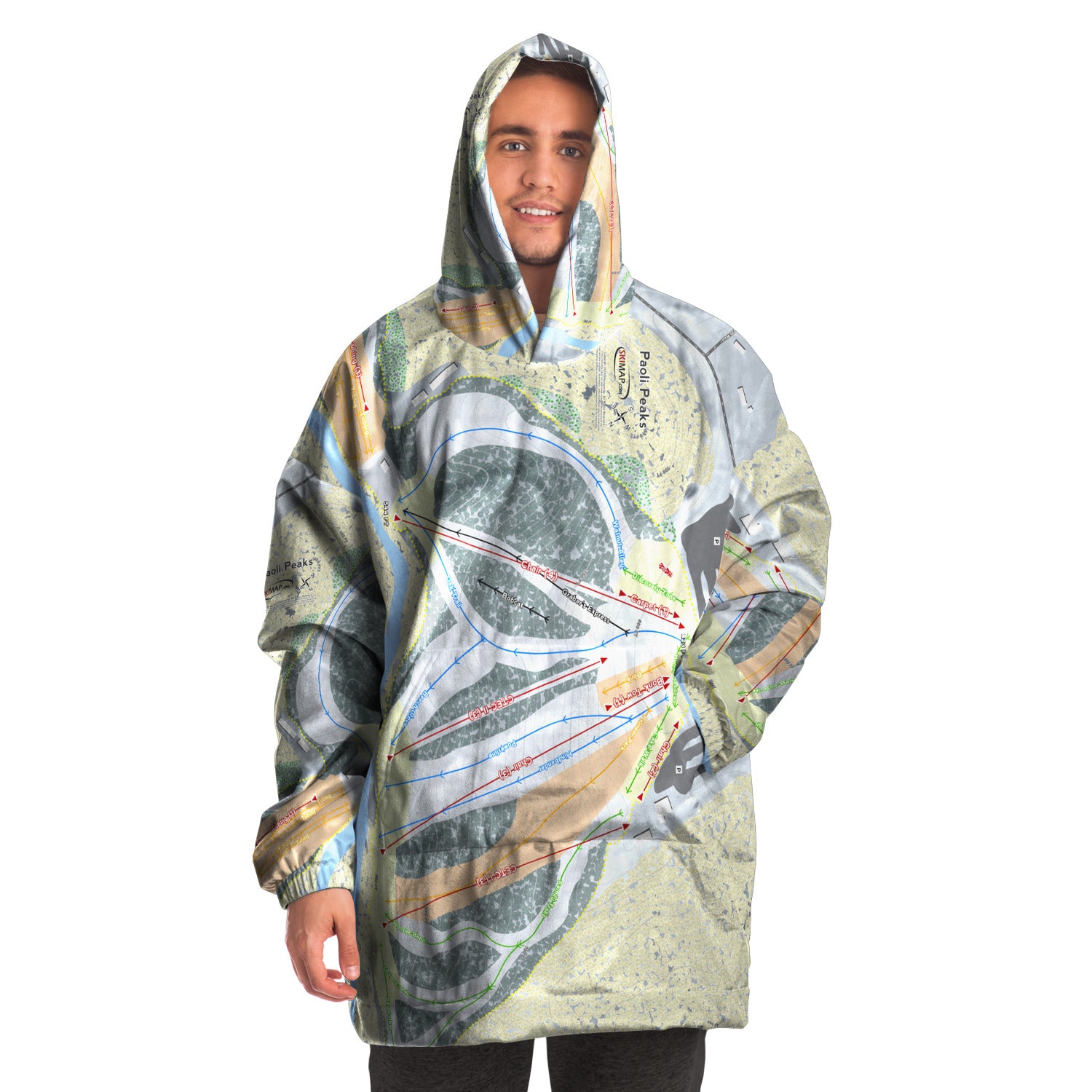 Paoli Peaks, Indiana Ski Trail Map - Snug Hoodie