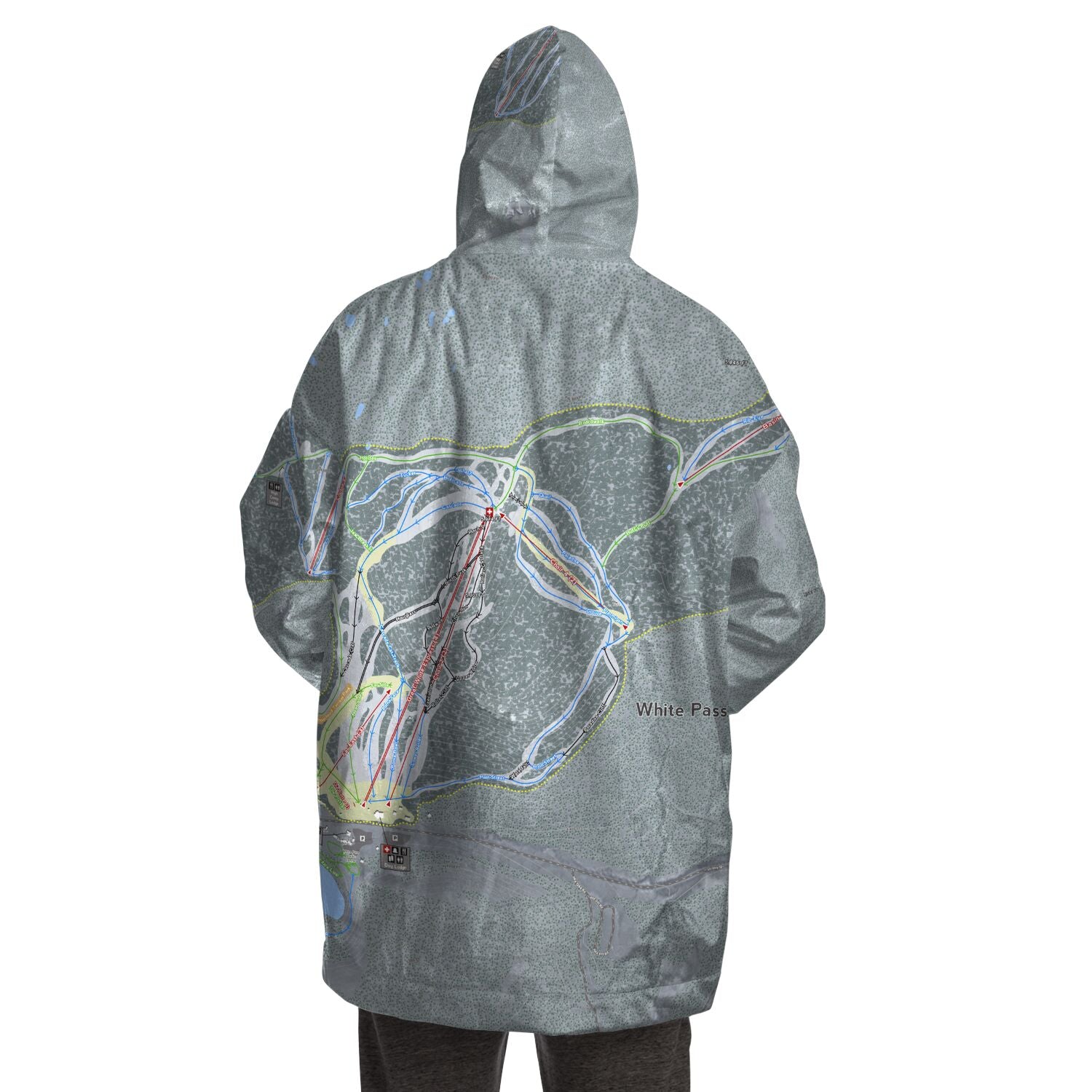 White Pass, Washington Ski Trail Map - Snug Hoodie