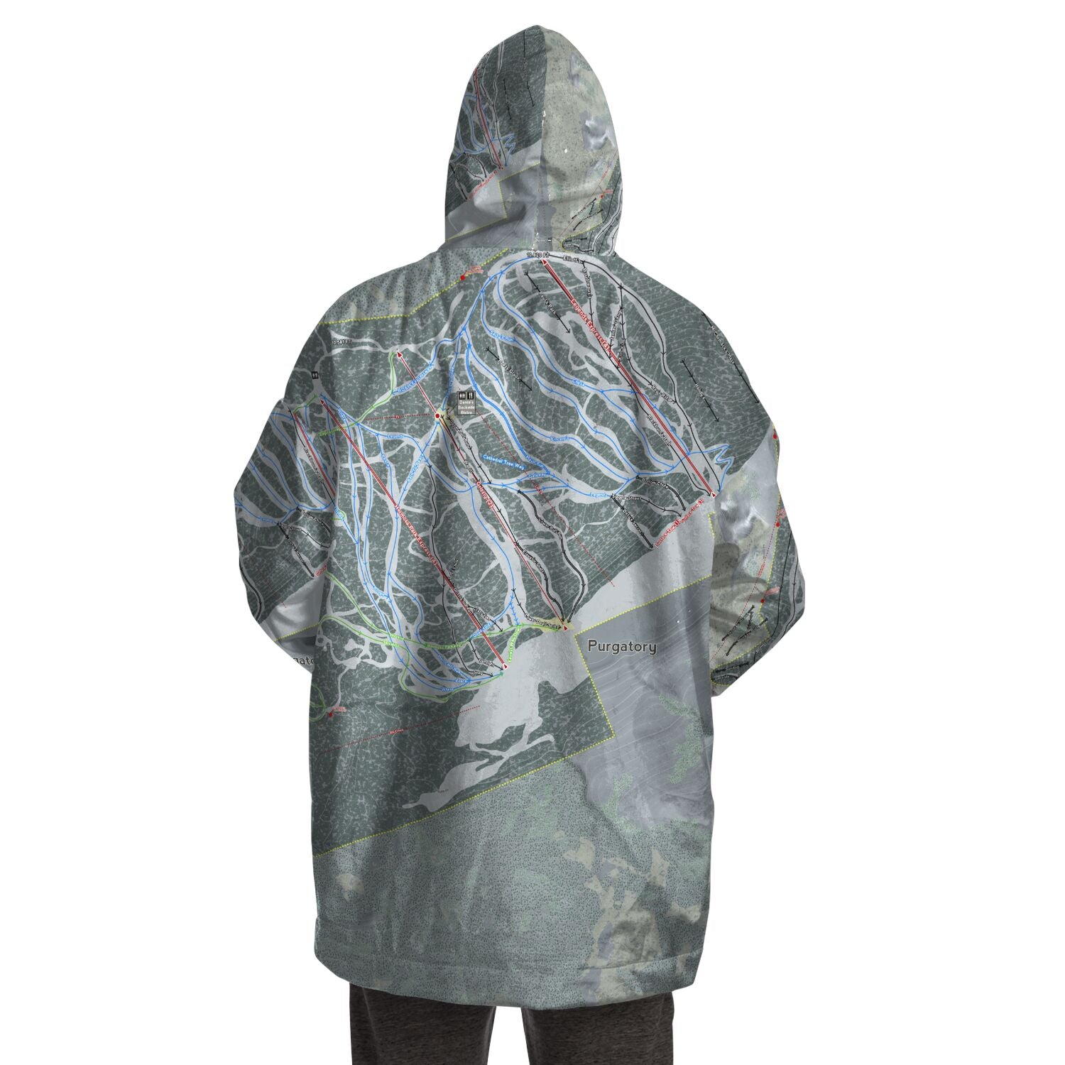 Purgatory, Colorado Ski Trail Map - Snug Hoodie