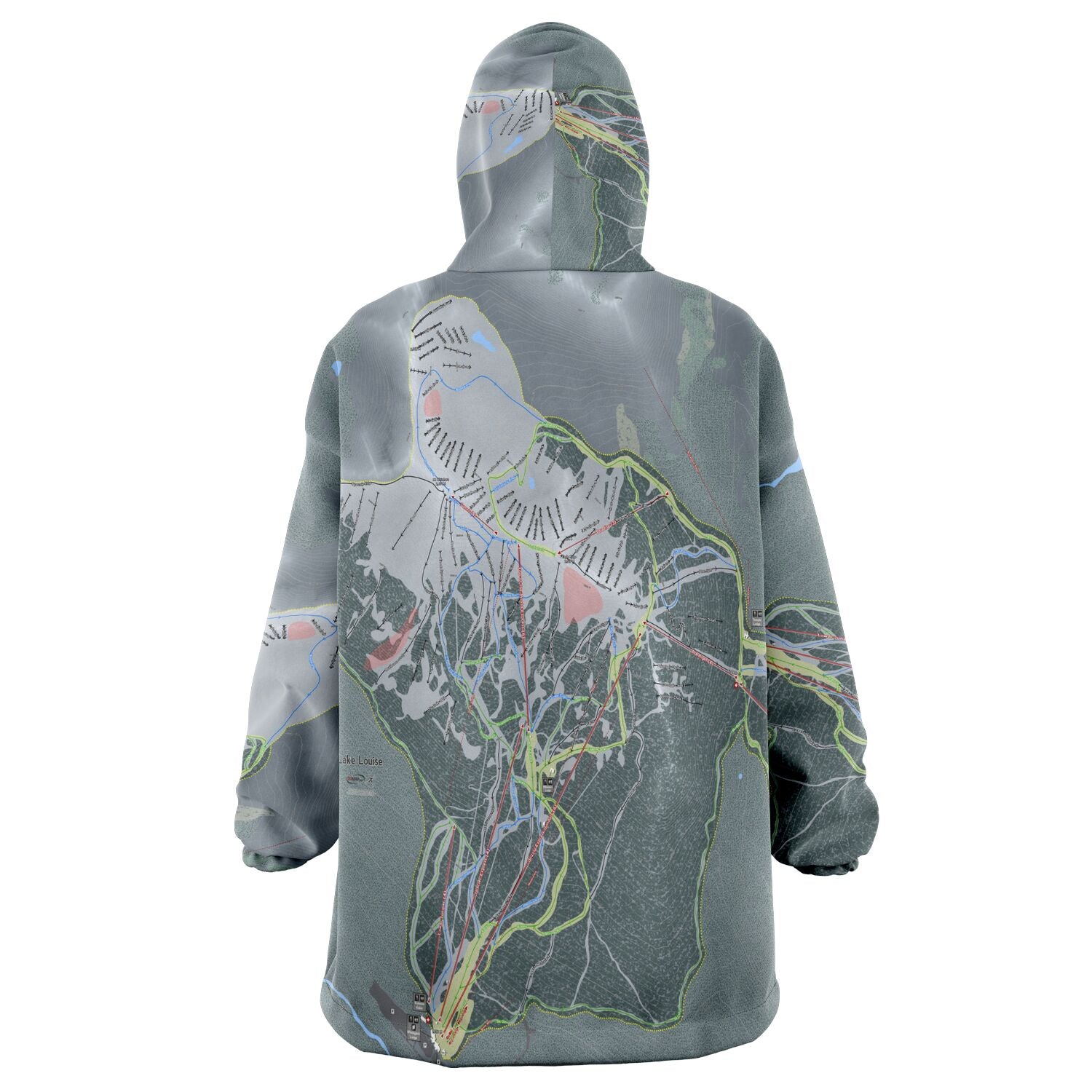 Lake Louise, Alberta Ski Trail Map - Snug Hoodie