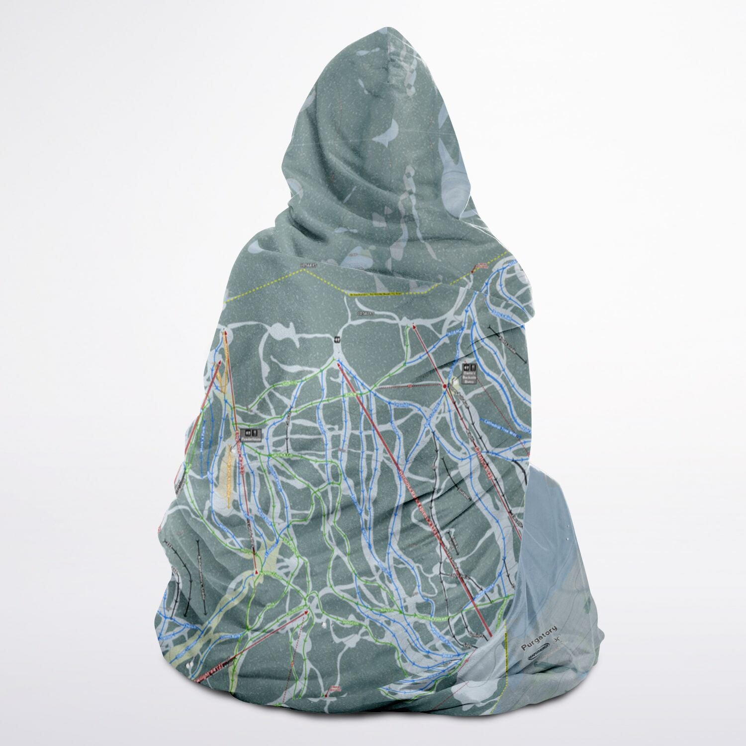 Purgatory, Colorado Ski Trail Map - Youth Hooded Blanket