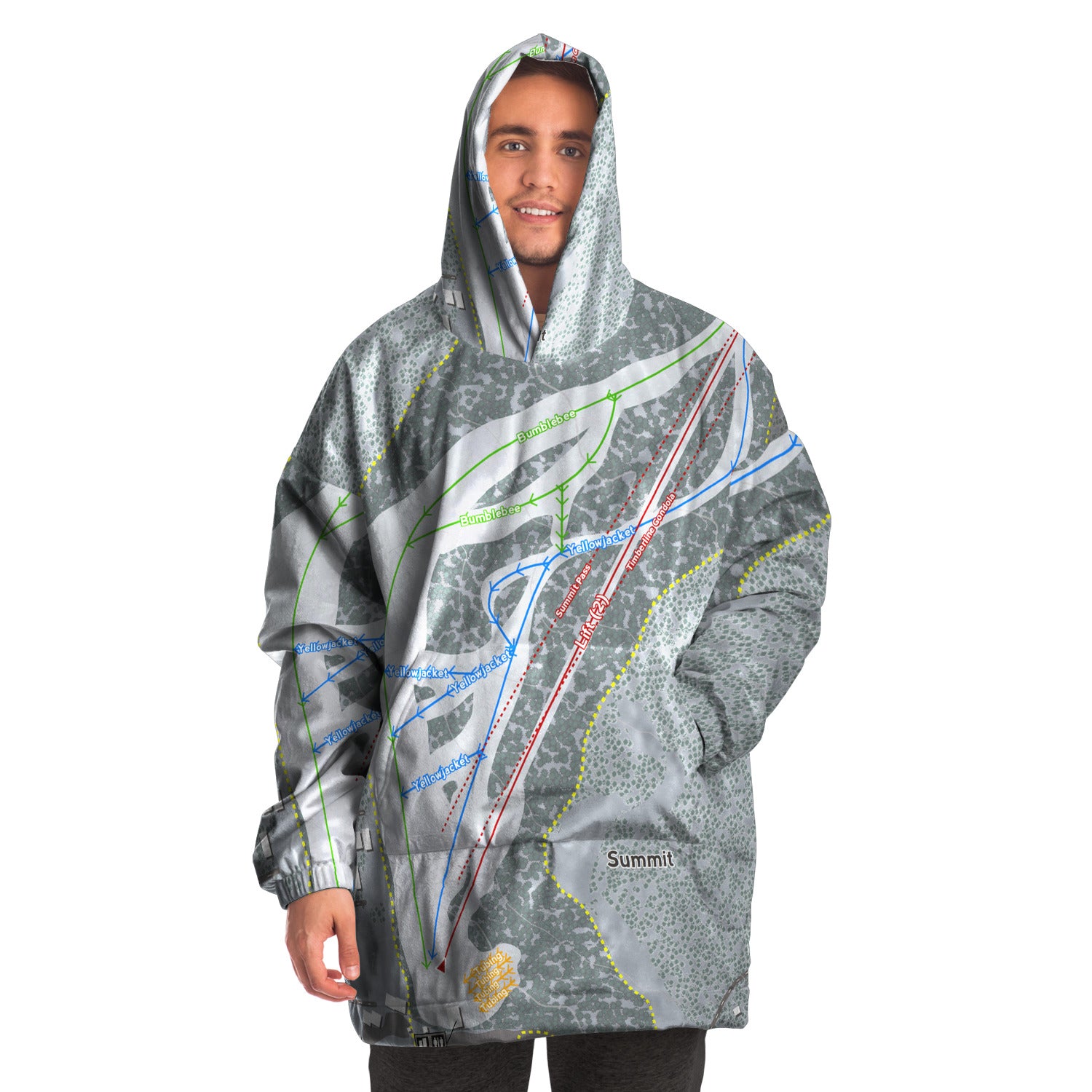 Summit, Oregon Ski Trail Map Snug Hoodie