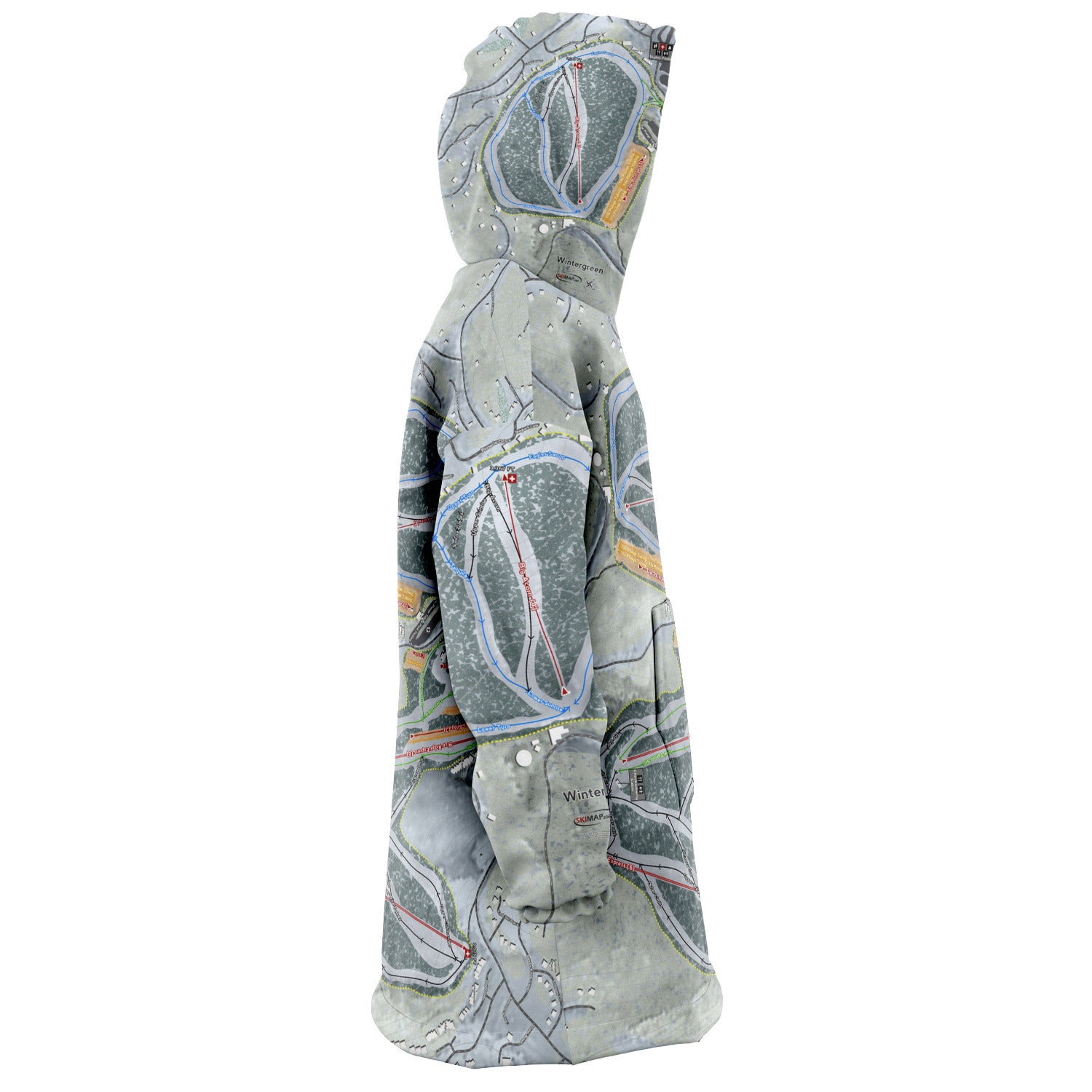 Wintergreen, Virginia Ski Trail Map - Snug Hoodie