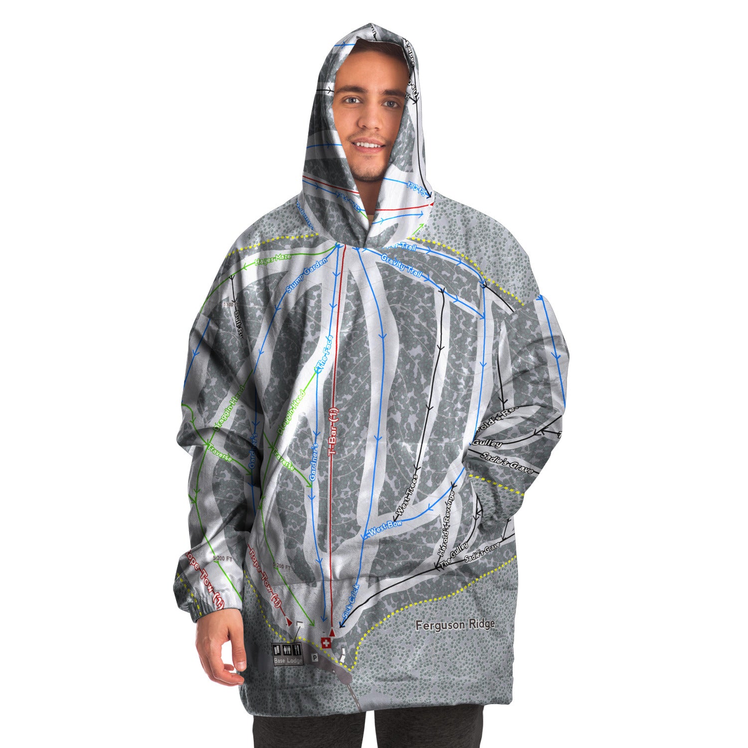 Ferguson Ridge, Oregon Ski Trail Map - Snug Hoodie