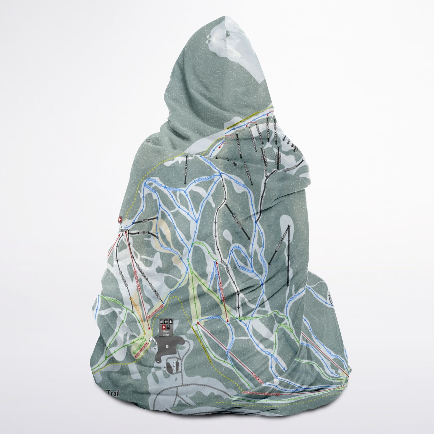 Lost Trail, Montana Ski Trail Map - Adult Hooded Blanket