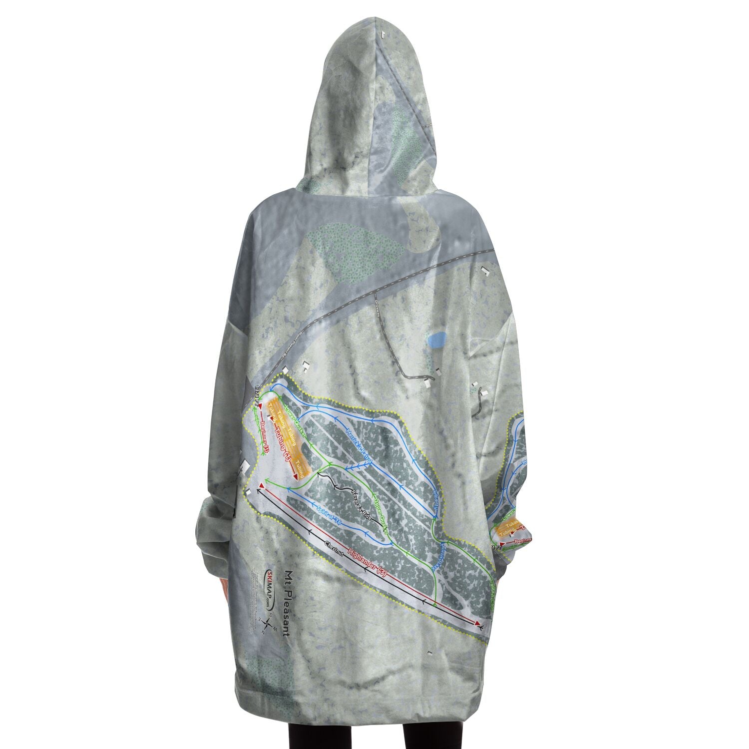 Mt Pleasant, Pennsylvania Ski Trail Map Snug Hoodie