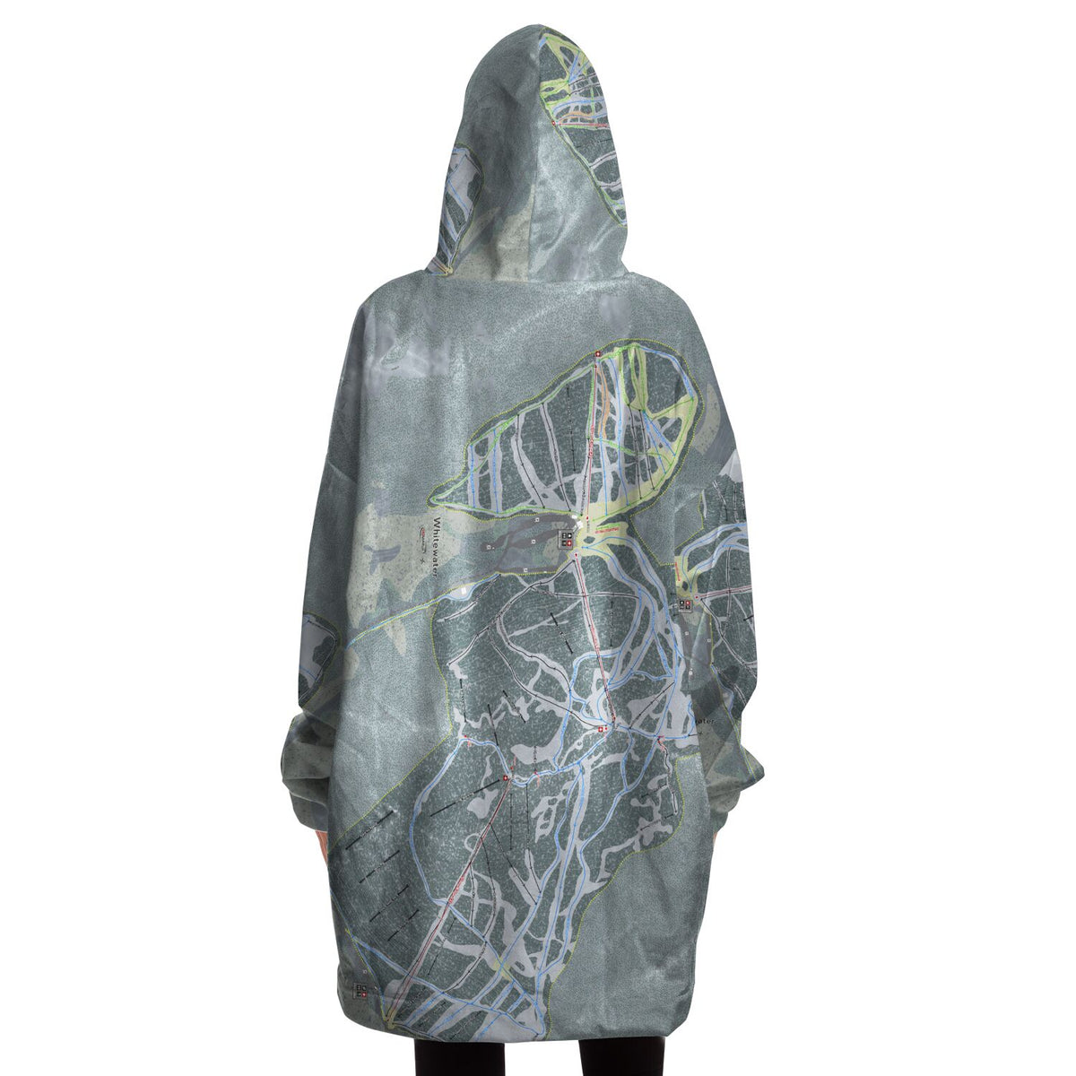 Whitewater, British Columbia Ski Trail Map Snug Hoodie