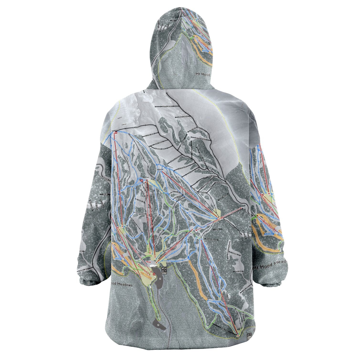 Mt. Hood Meadows, Oregon Ski Trail Map - Snug Hoodie