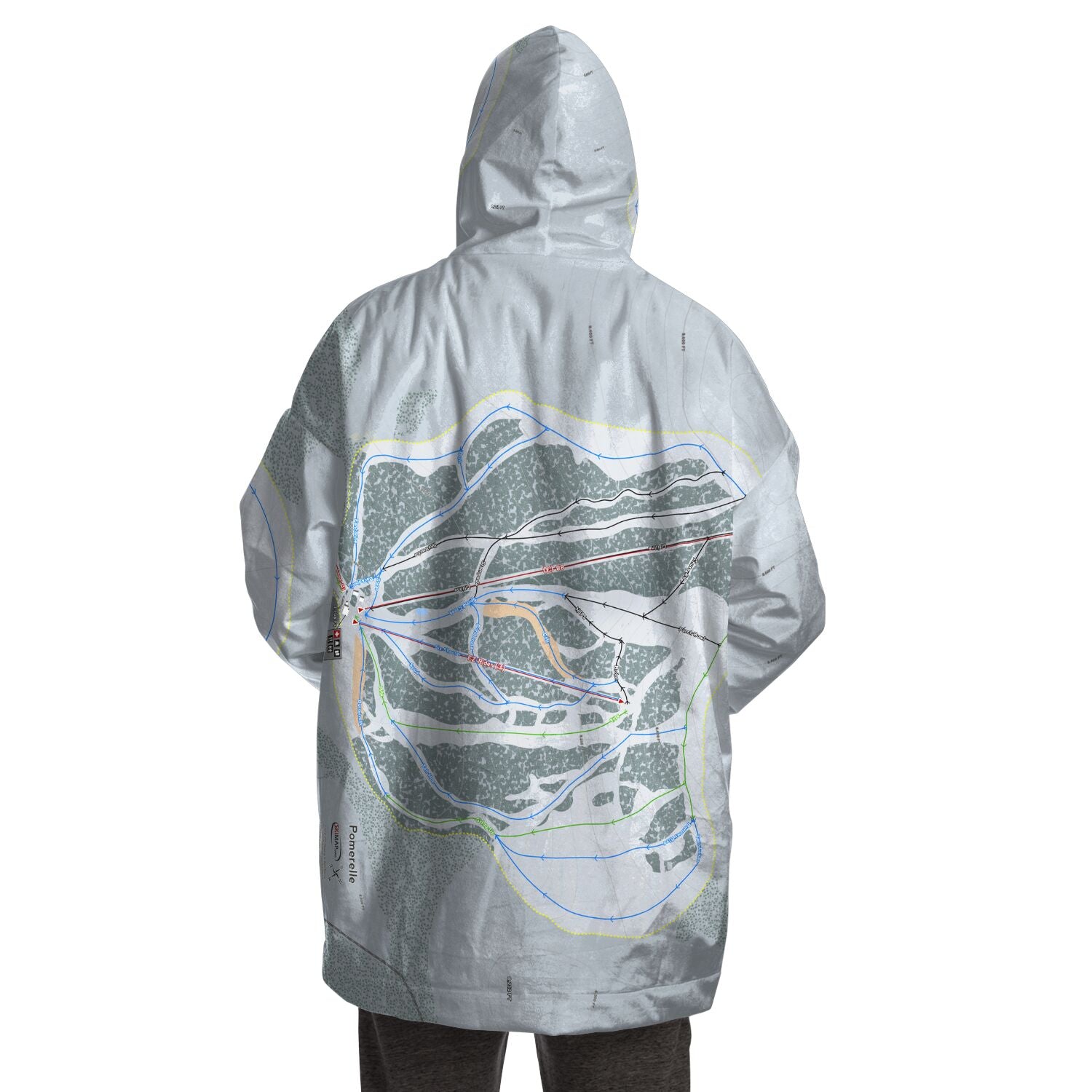 Pomerelle, Idaho Ski Trail Map Snug Hoodie