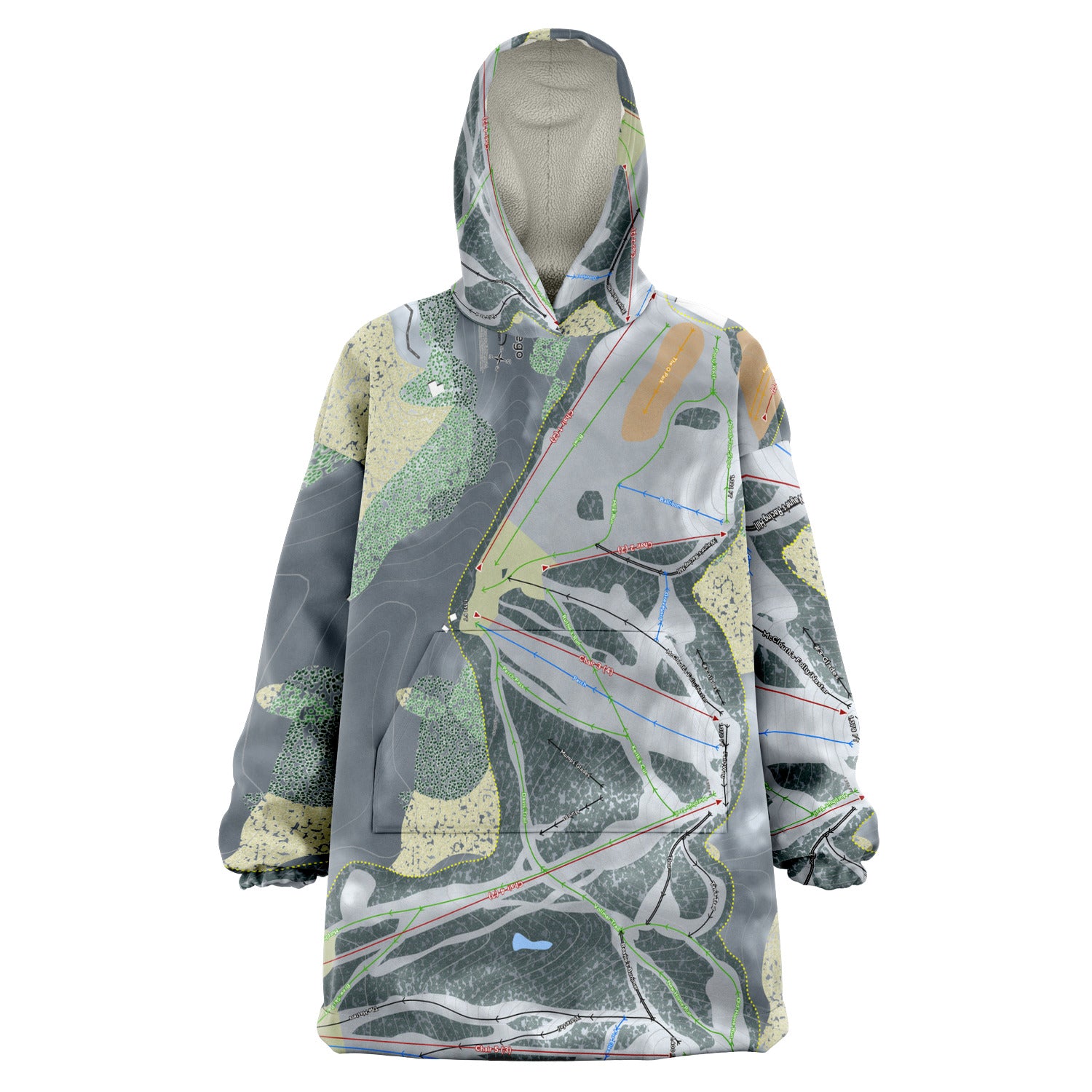 Otsego, Michigan Ski Trail Map Snug Hoodie