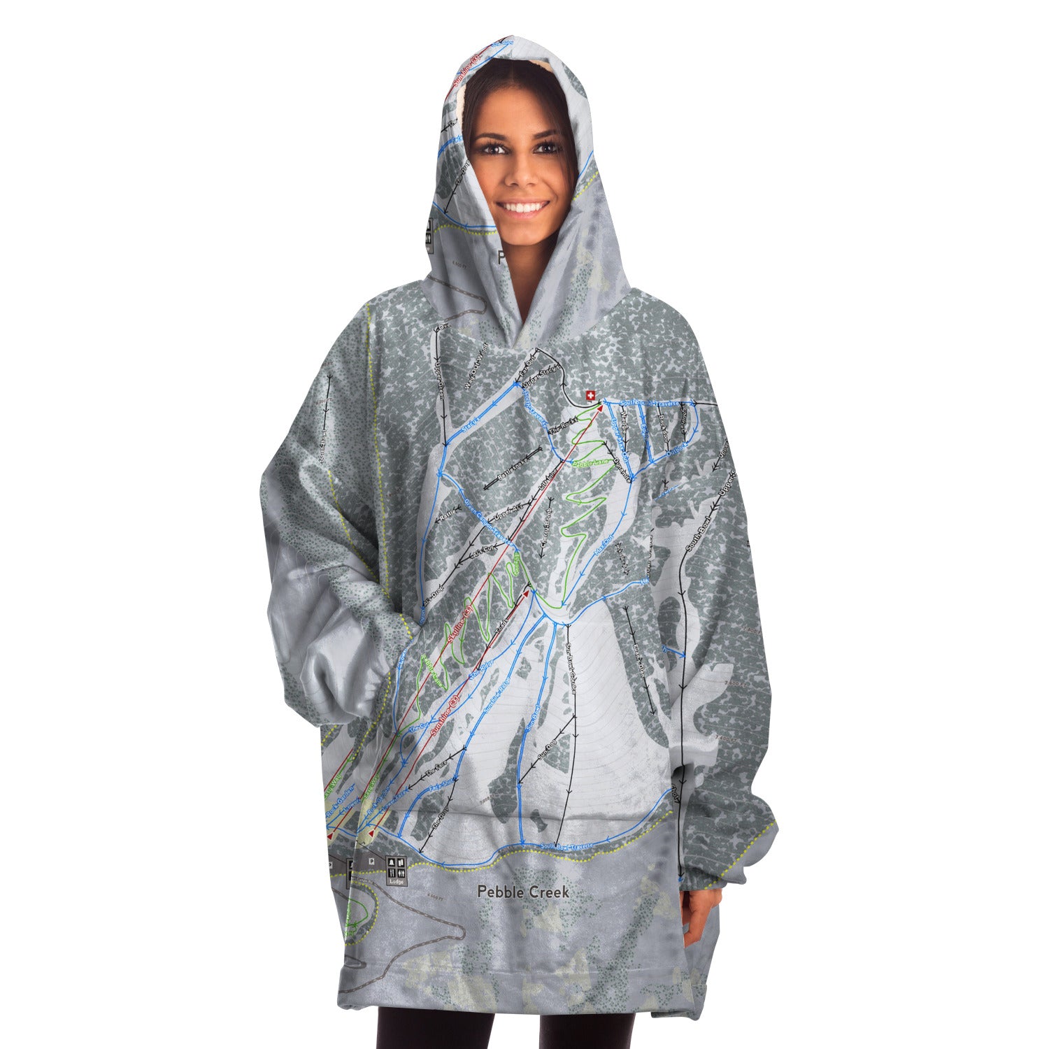 Pebble Creek, Idaho Ski Trail Map - Snug Hoodie