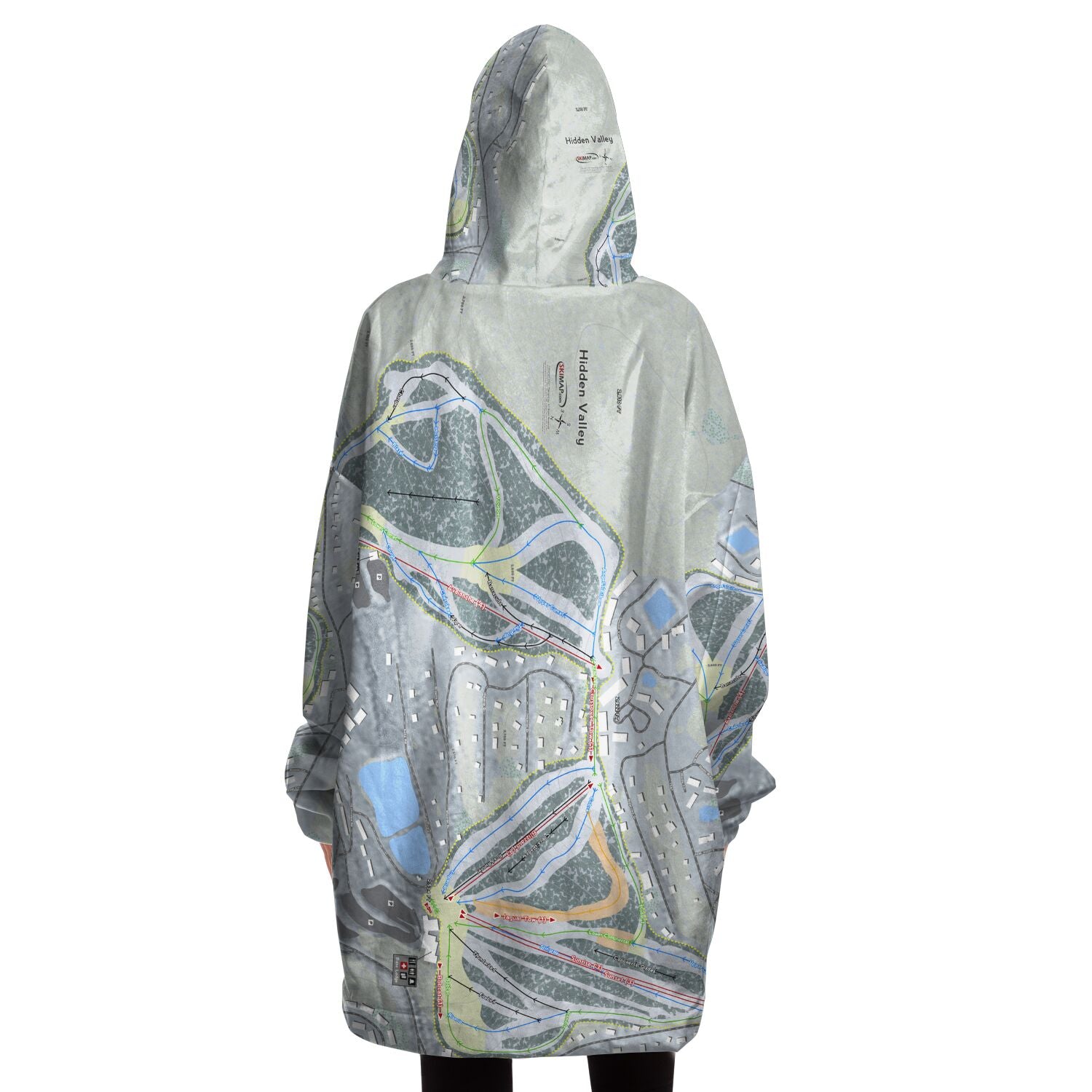 Hidden Valley, Missouri Ski Trail Map Snug Hoodie