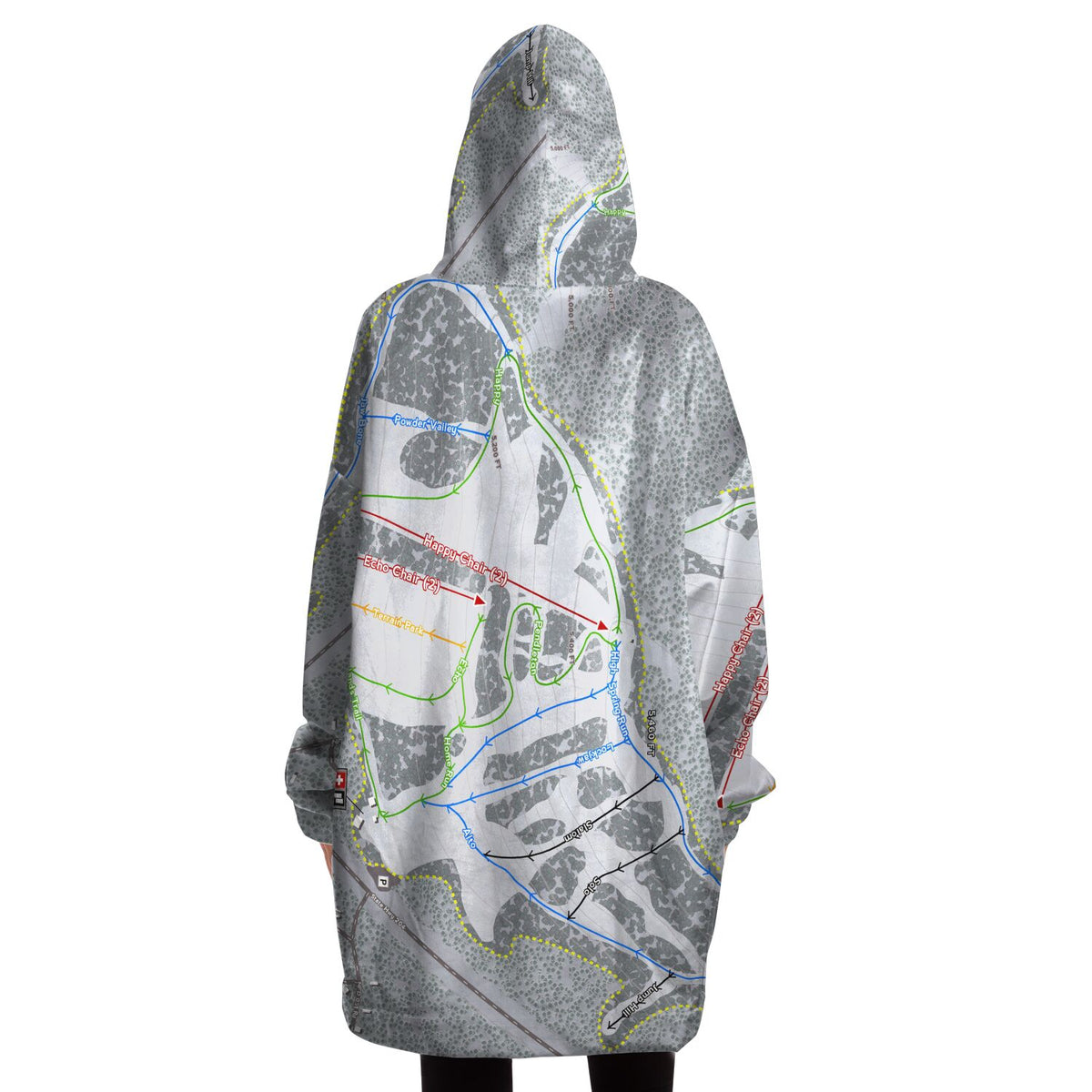 Spout Springs, Oregon Ski Trail Map Snug Hoodie