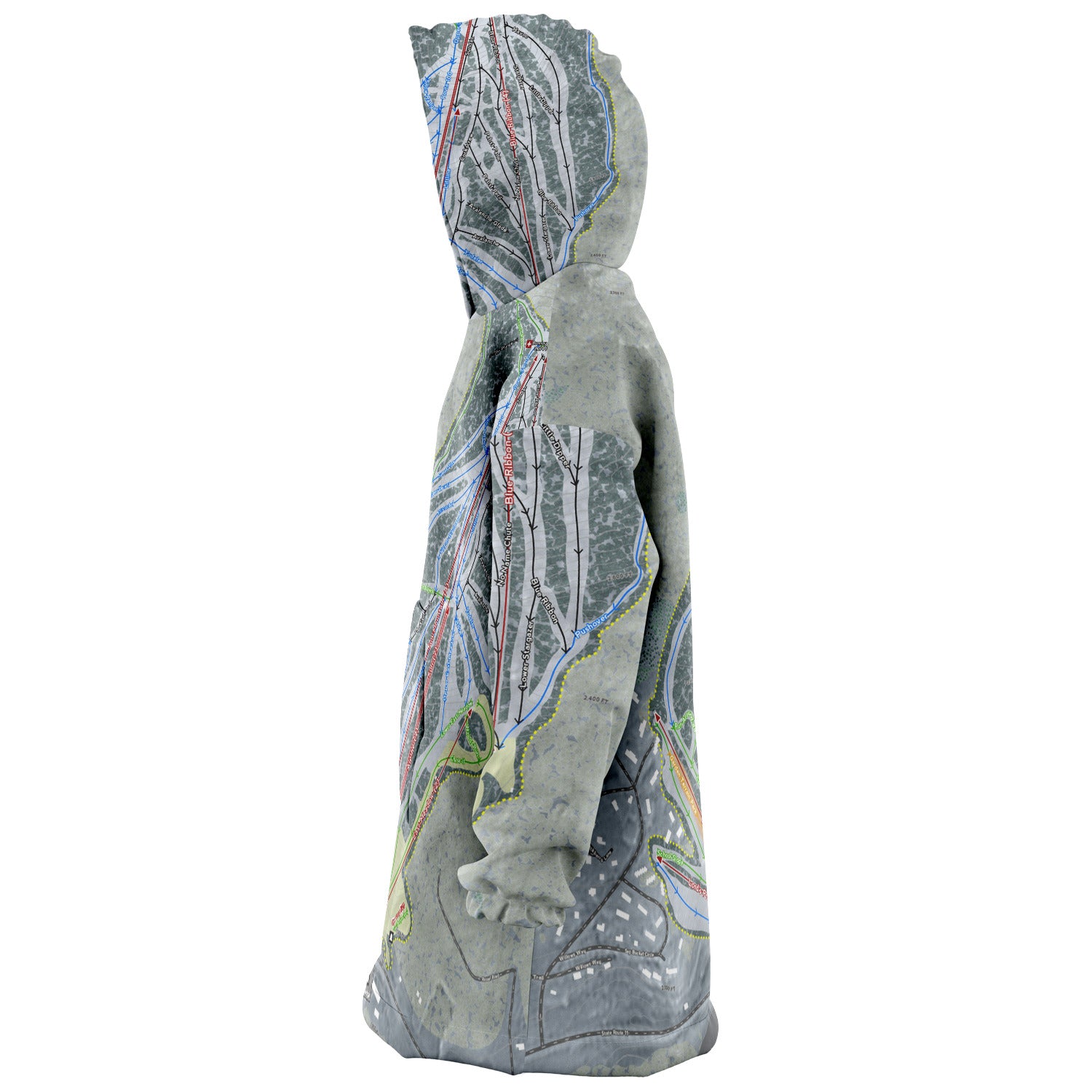 Bromley, Vermont Ski Trail Map - Snug Hoodie