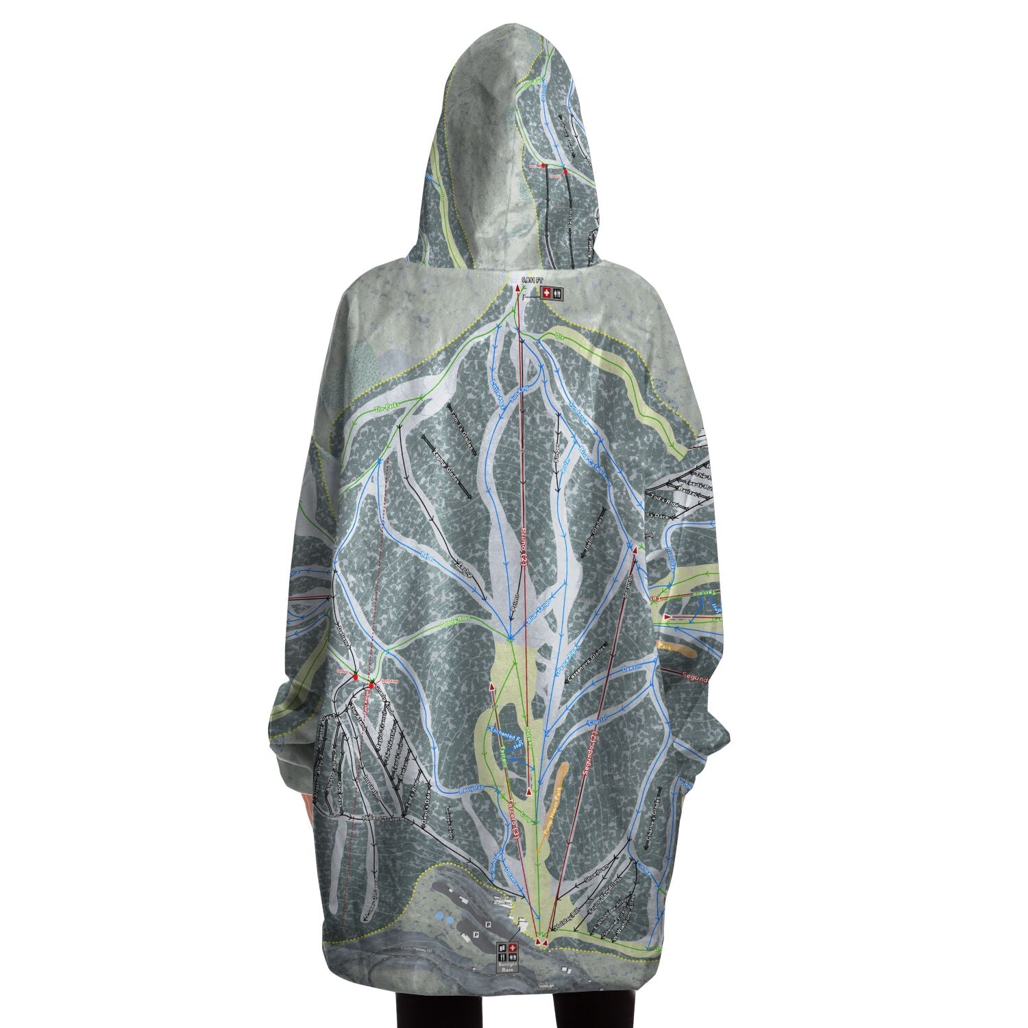 Sunlight Mountain Resort, Colorado Ski Trail Map - Snug Hoodie