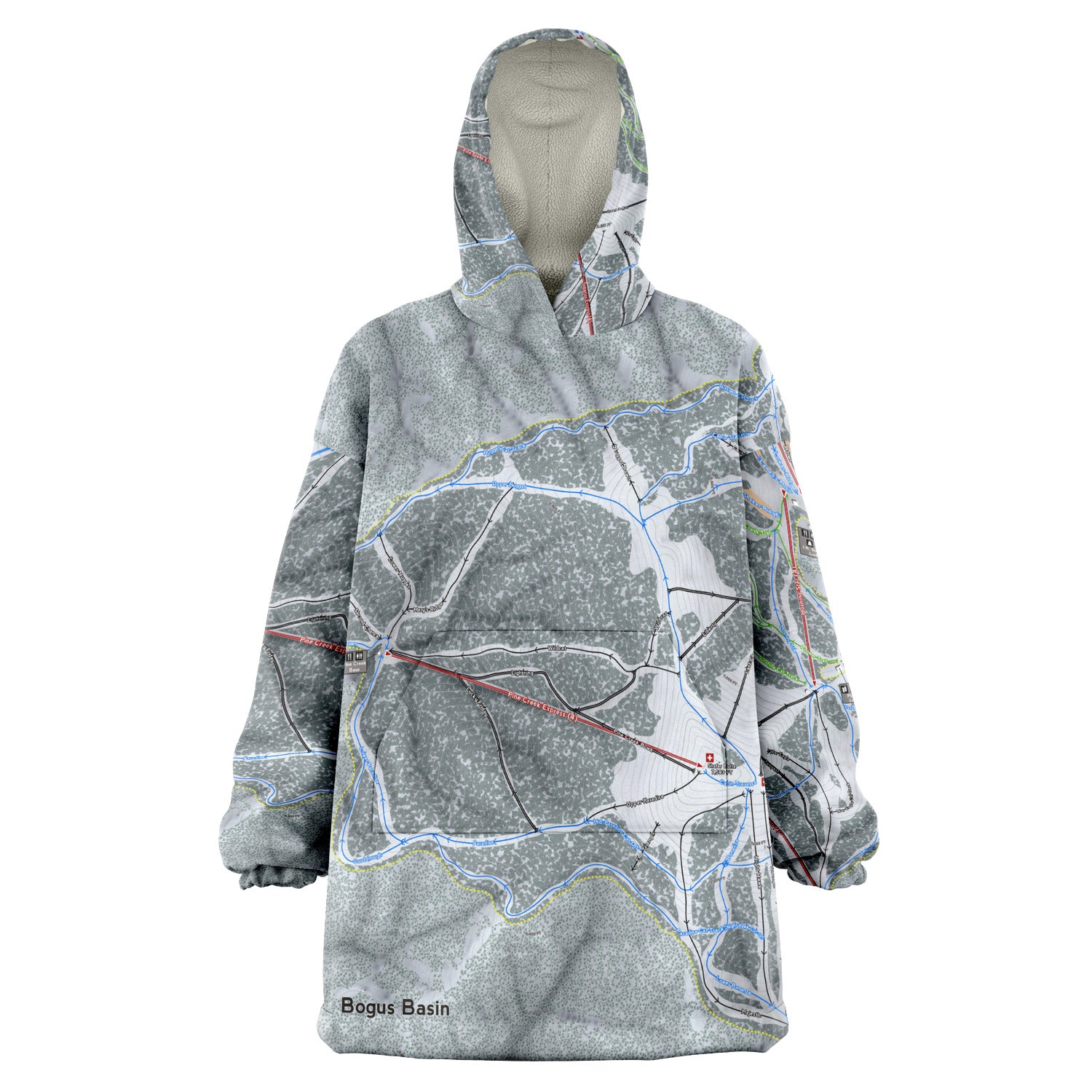 Bogus Basin, Idaho Ski Trail Map - Snug Hoodie