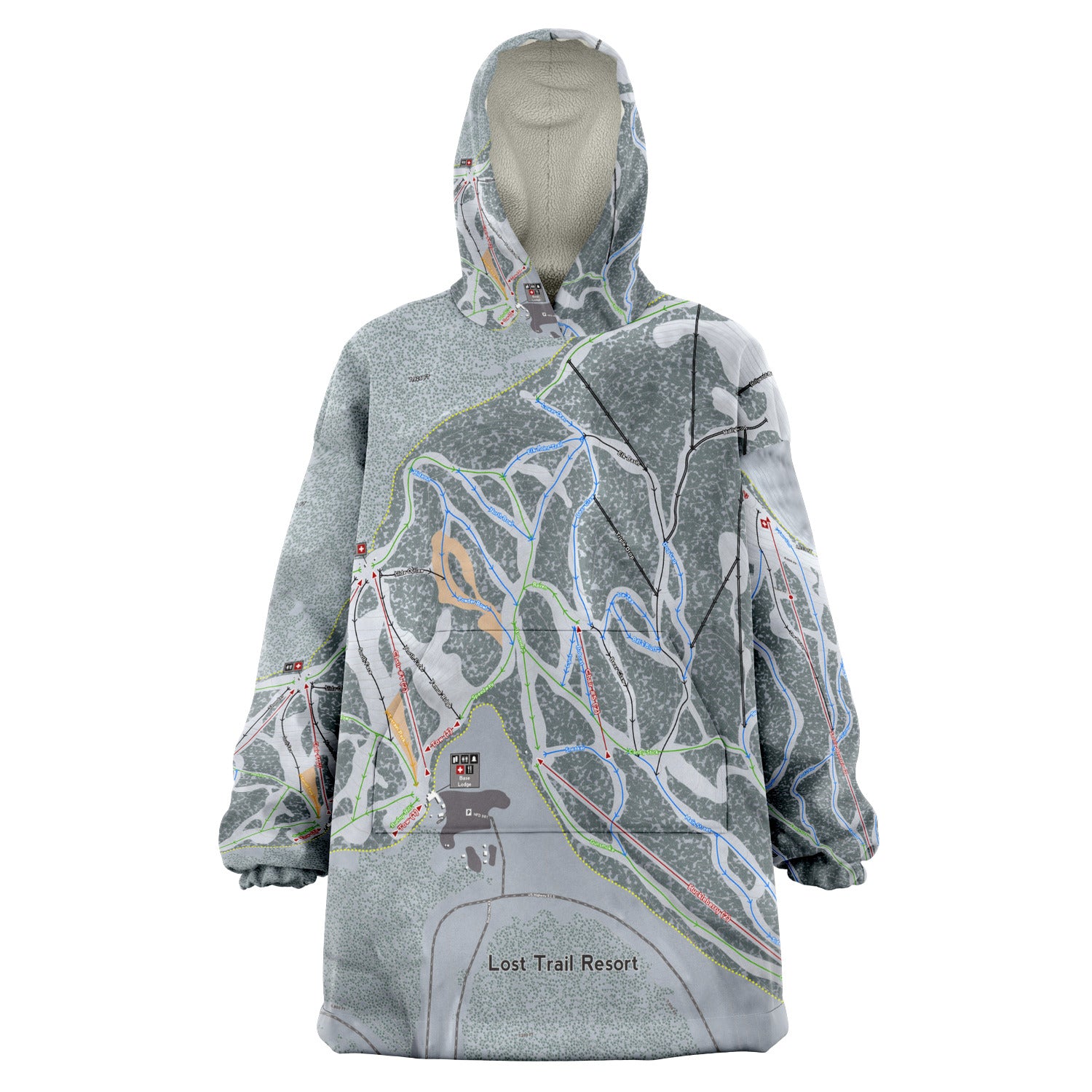 Lost Trail, Montana Ski Trail Map - Snug Hoodie